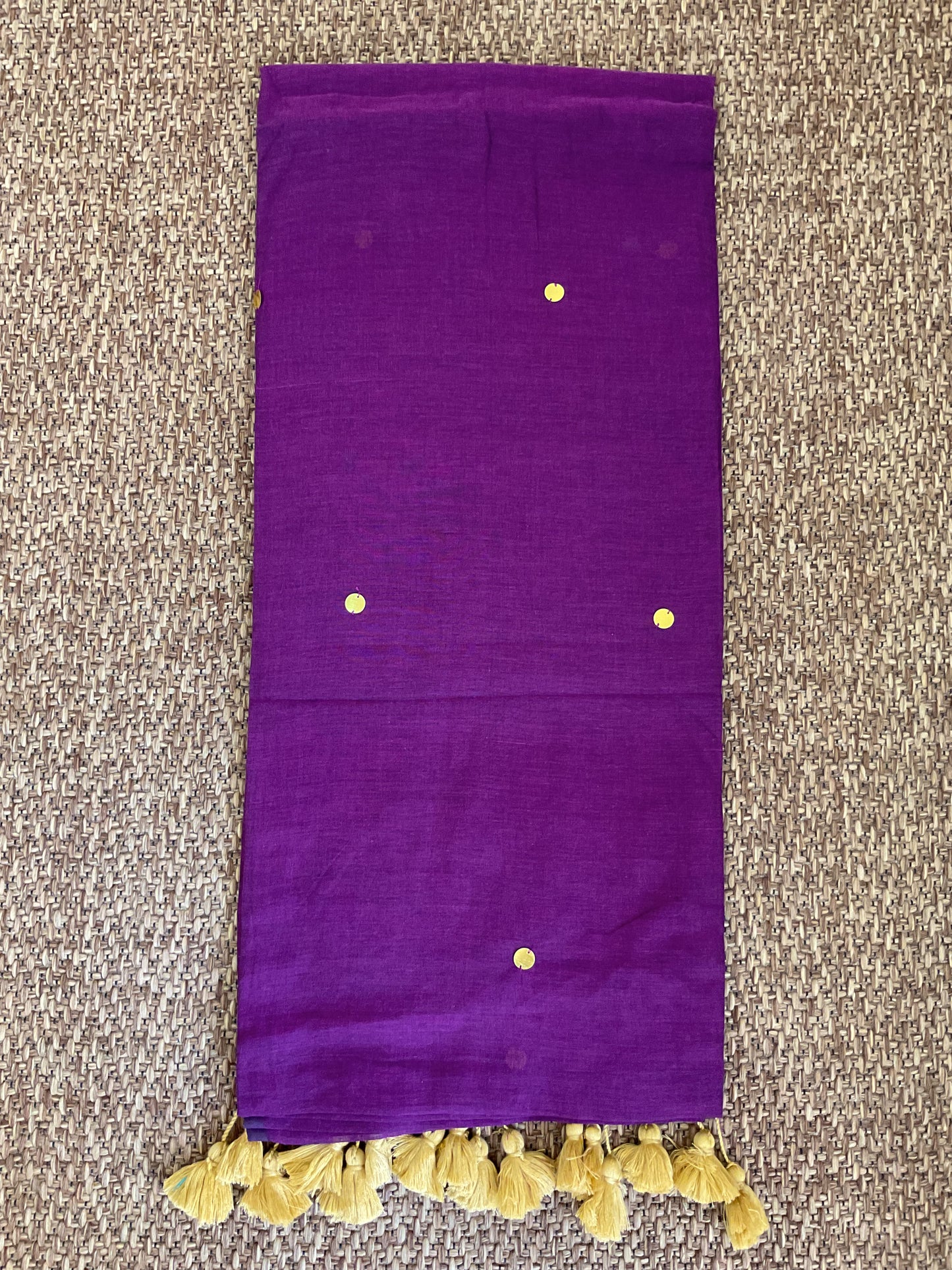 Gini Mul cotton saree(Royal purple)