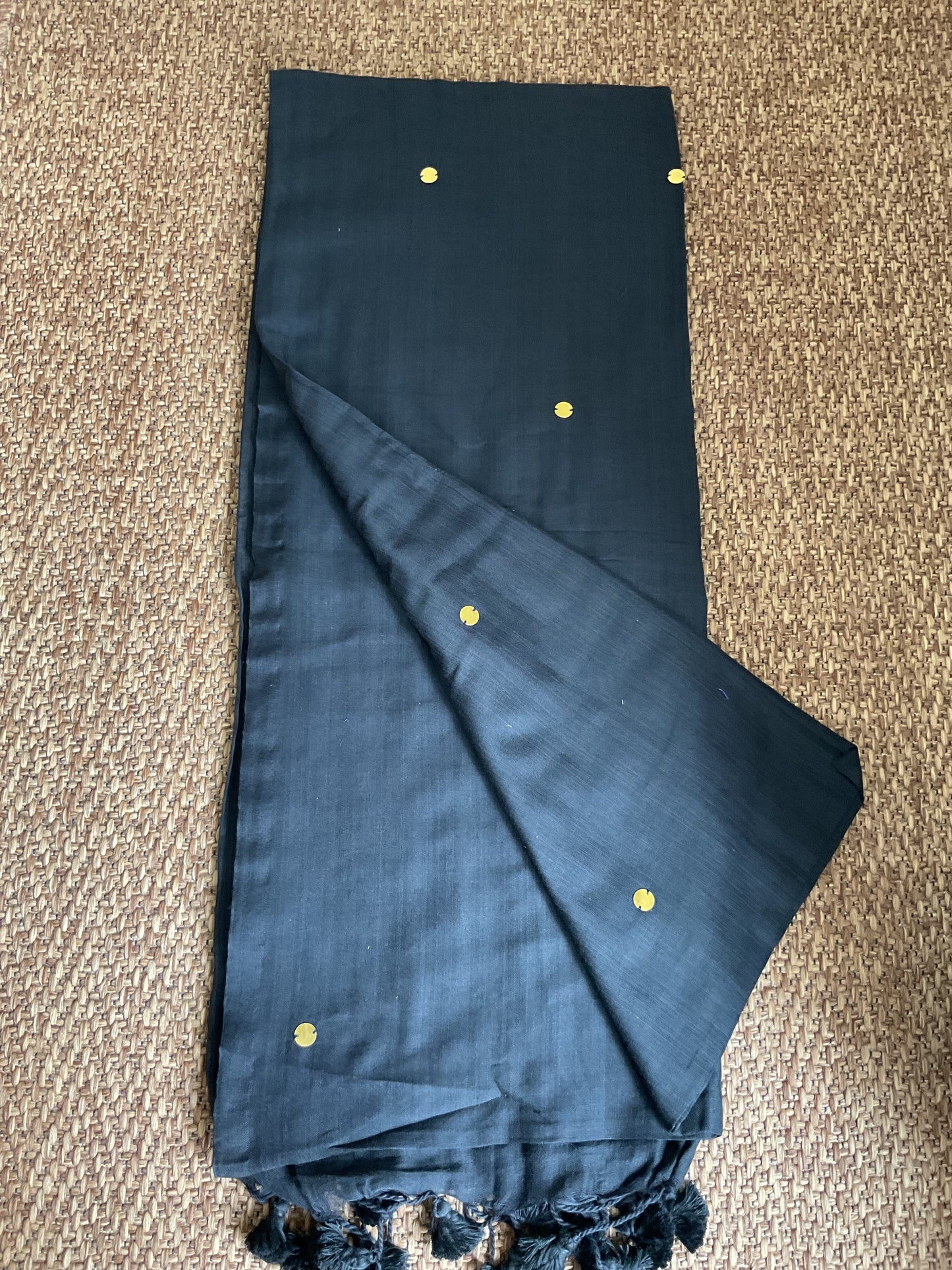 Cotton Gini saree(Black)