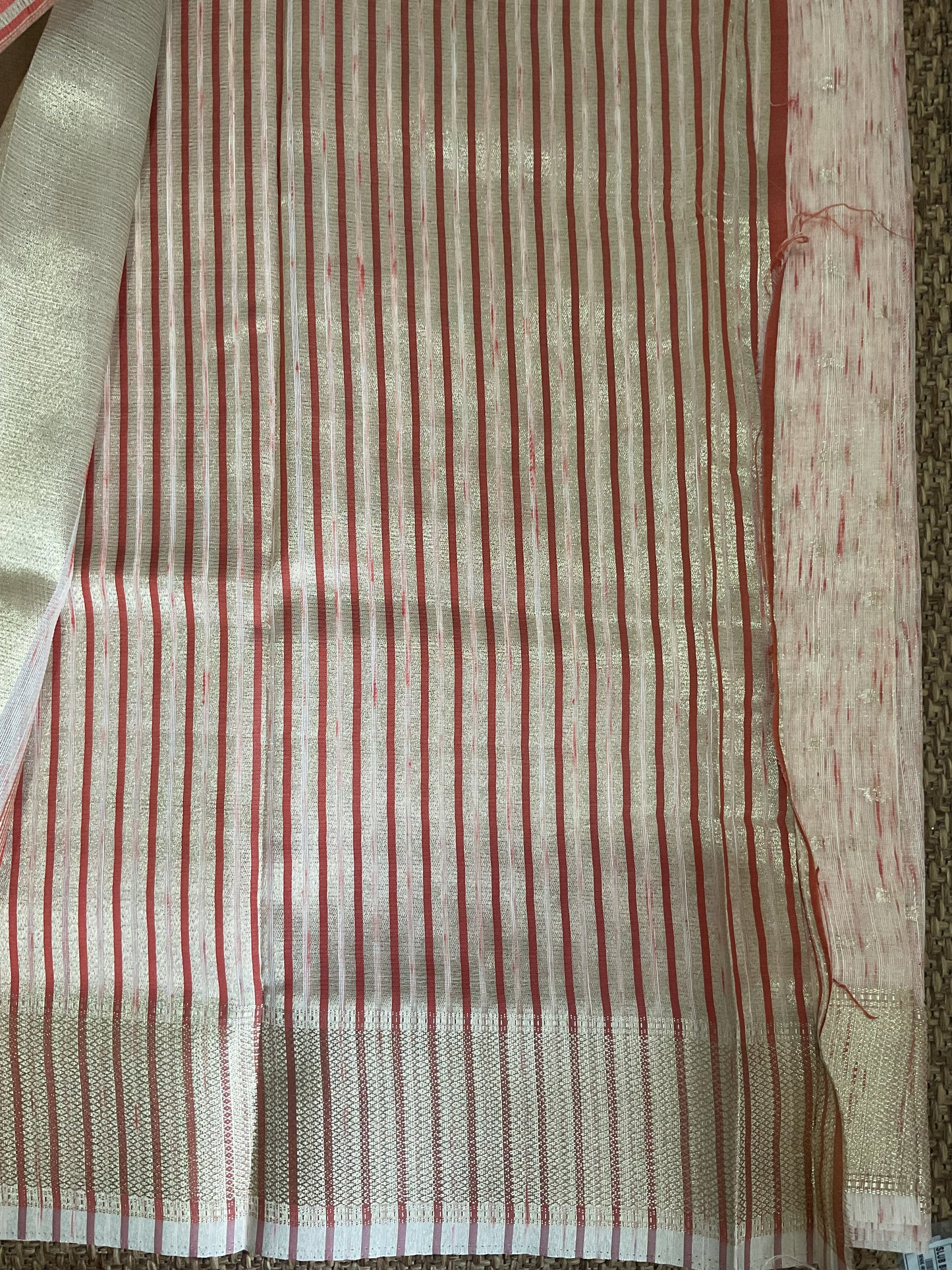 Cotton Linen saree(Peach blush)