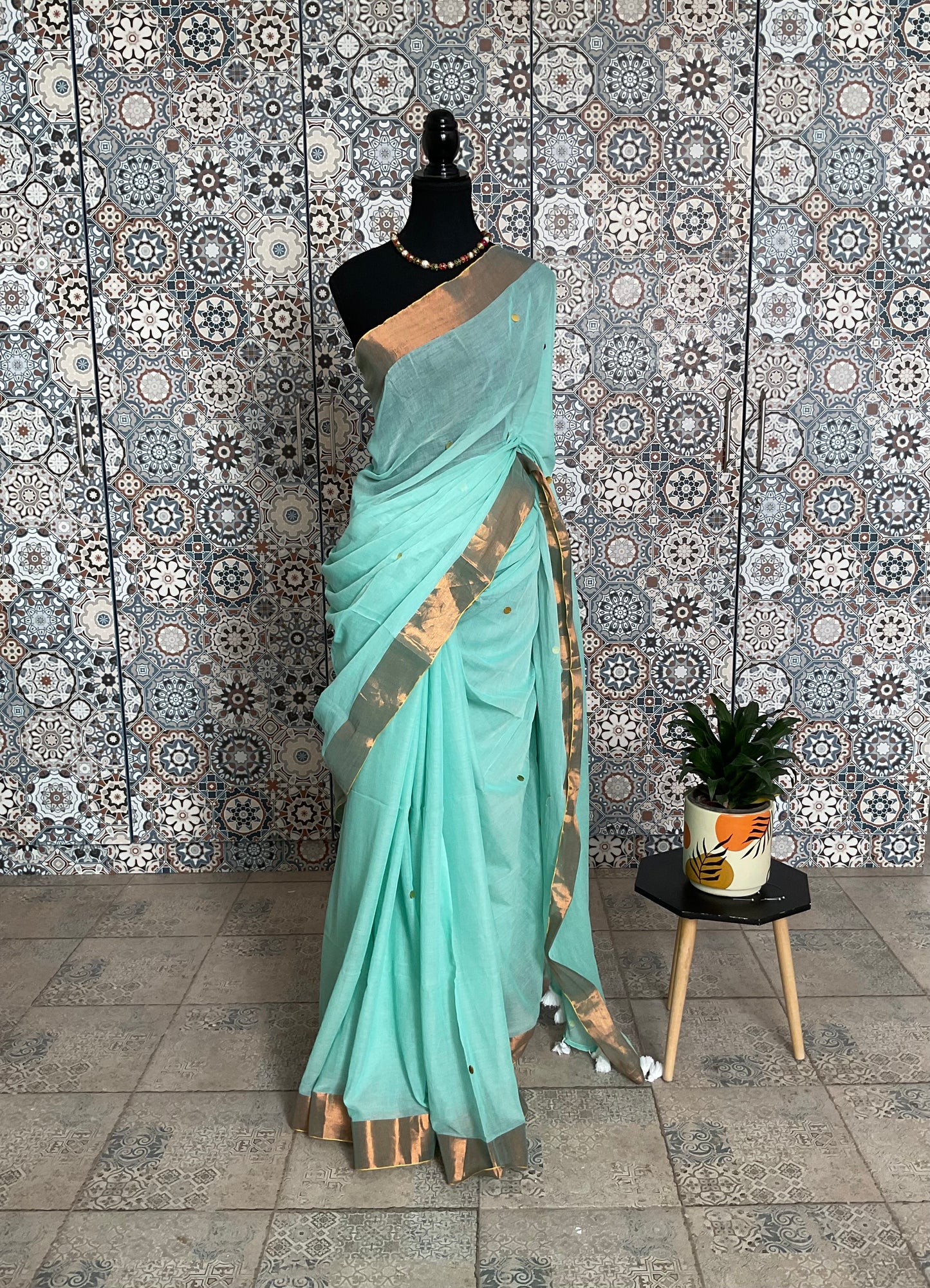 Gini Mul cotton(Aqua blue)