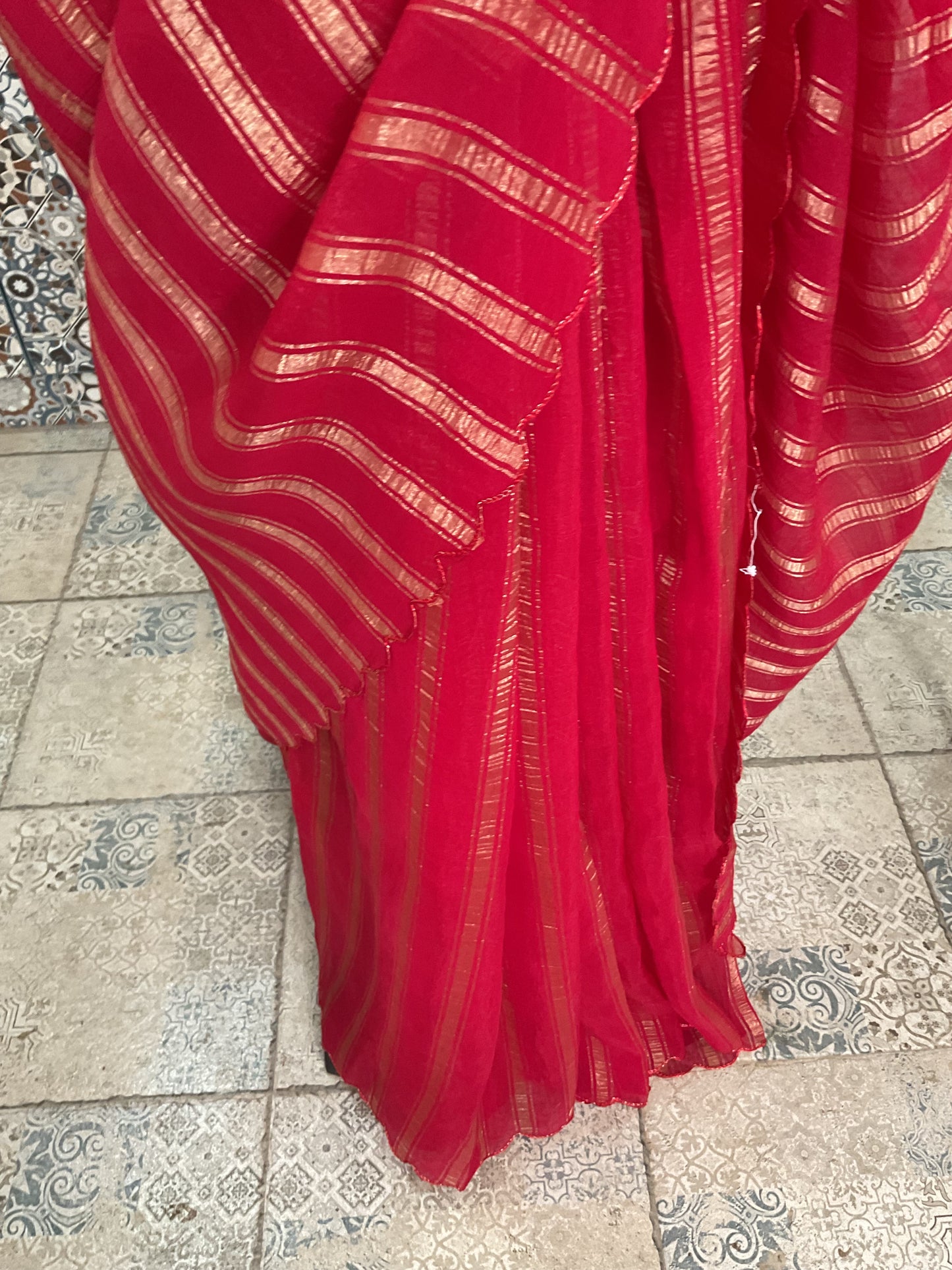 Organza Tissue saree(Pink)