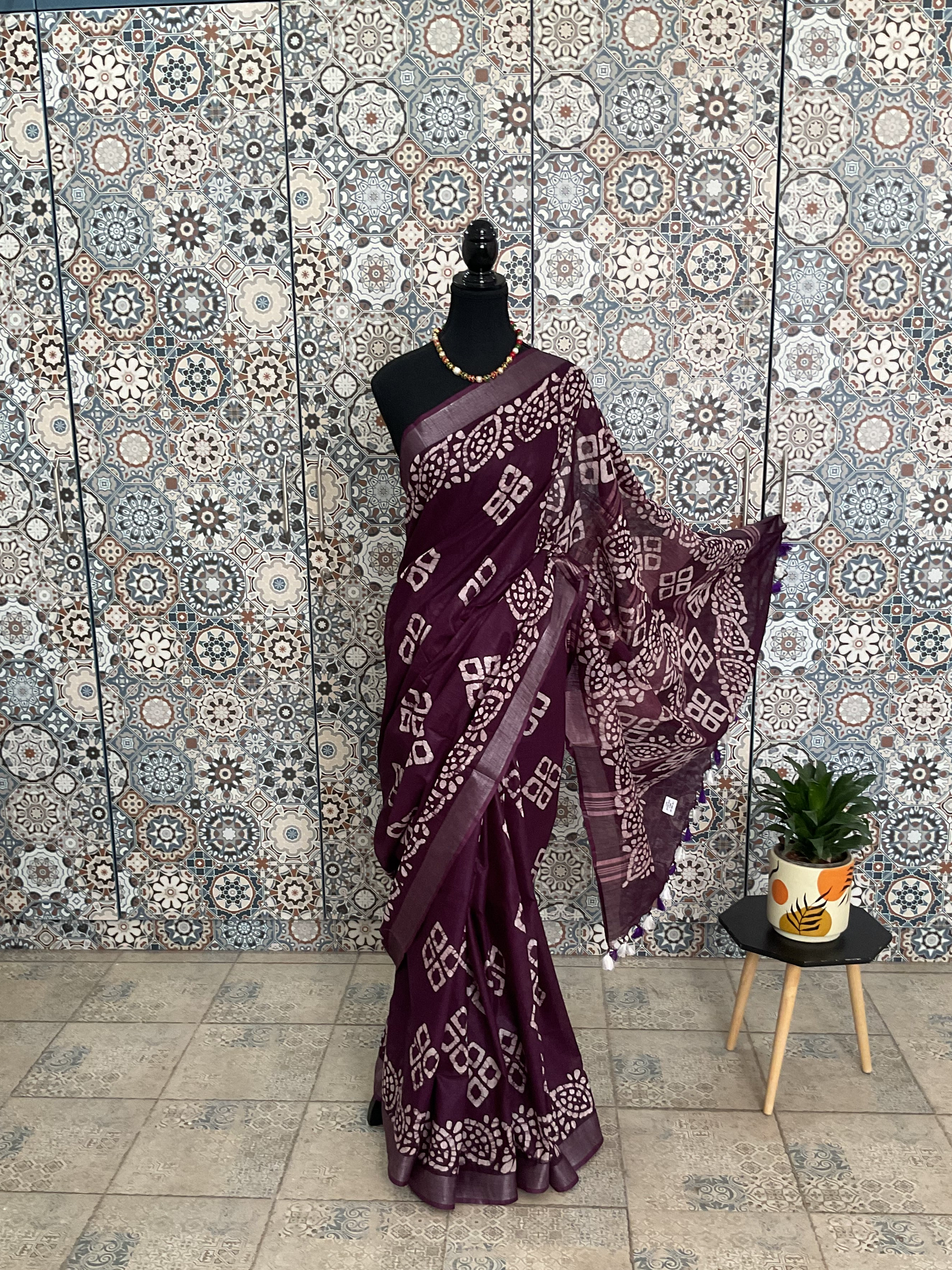 Purple Cotton saree