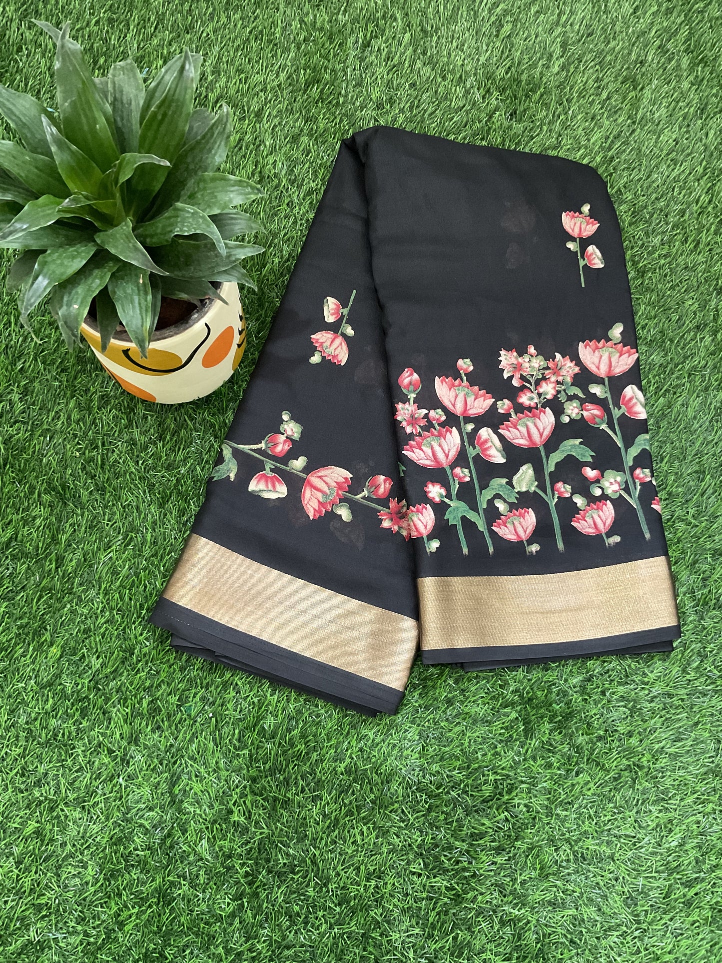 Ria Black chiffon saree