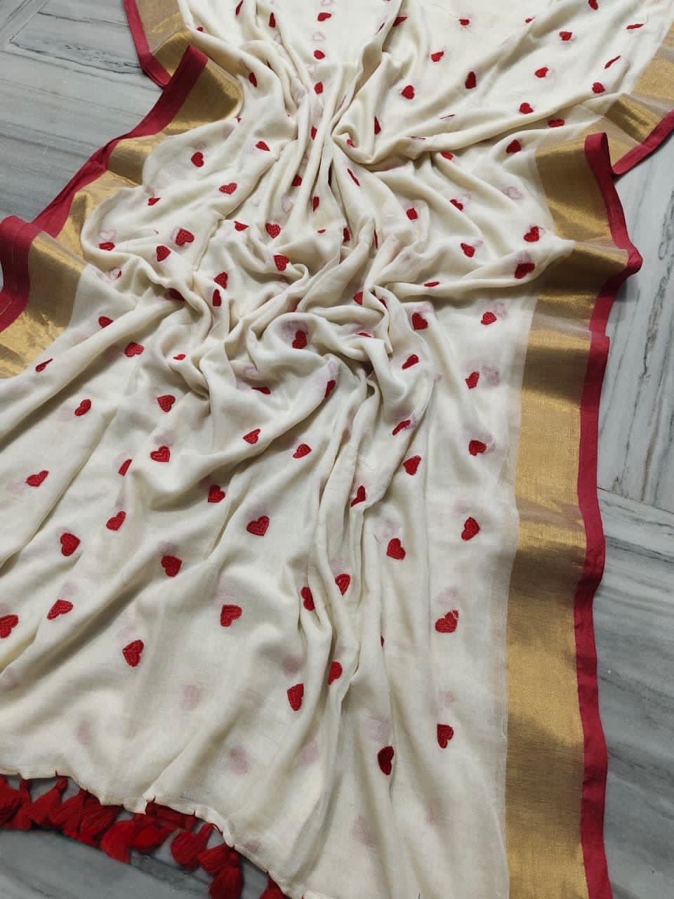 Mul cotton ❤️ saree(Red)