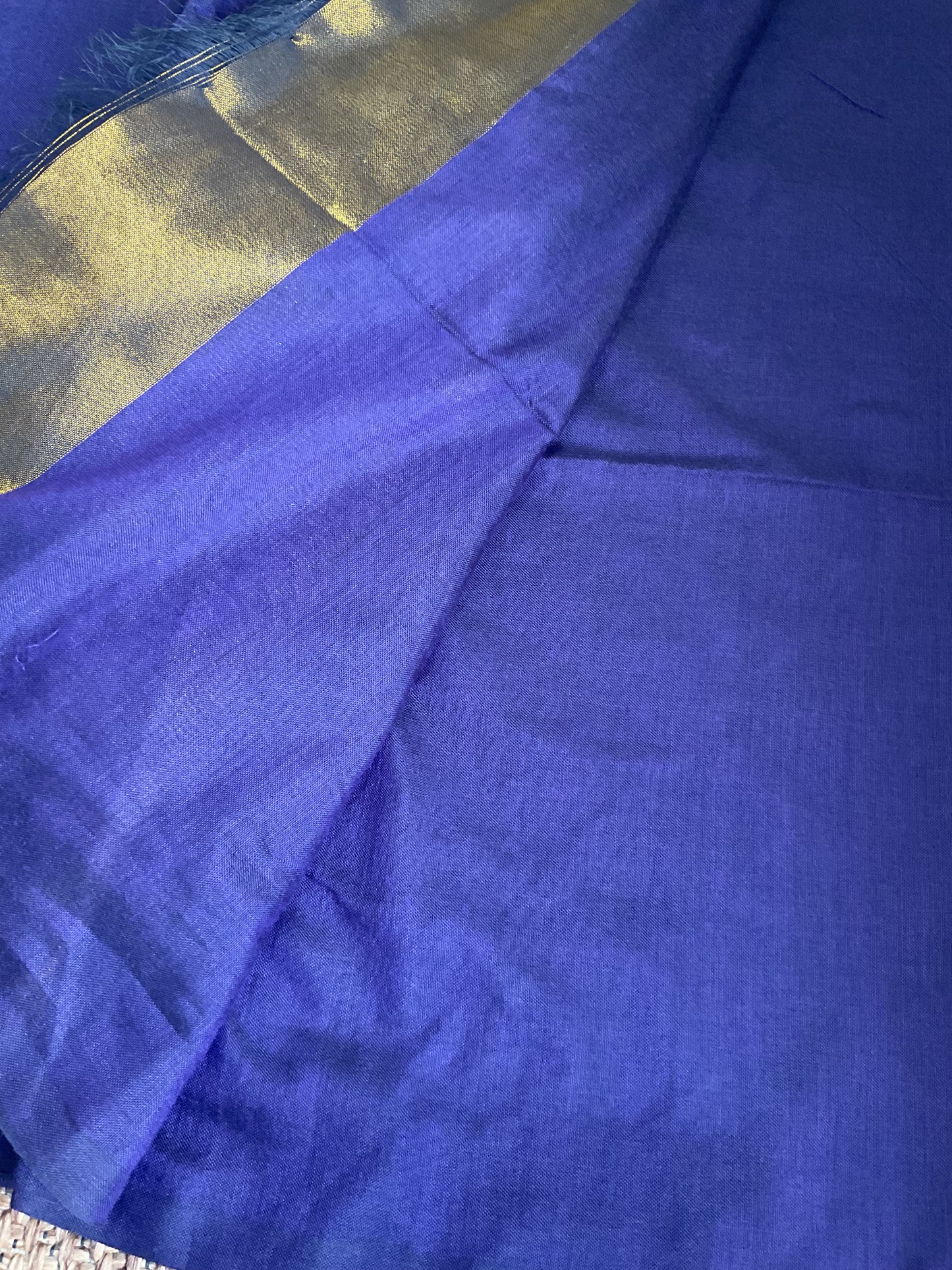 Handloom cotton saree(Royal purple with mustard pallu)