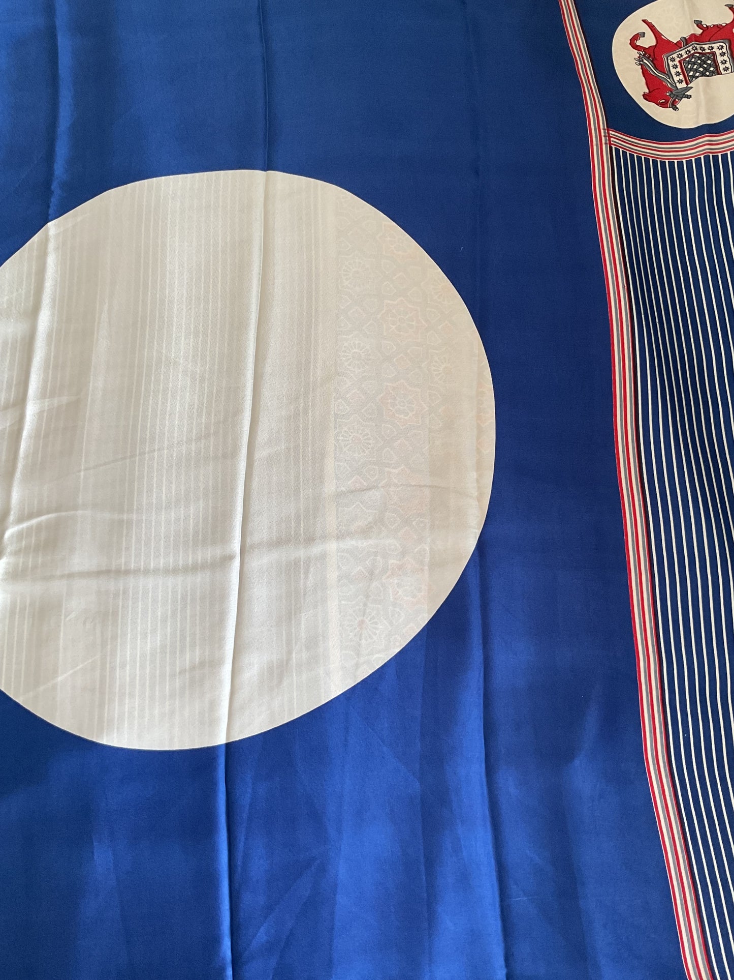 Blue Ajrakh Dola Silk Saree