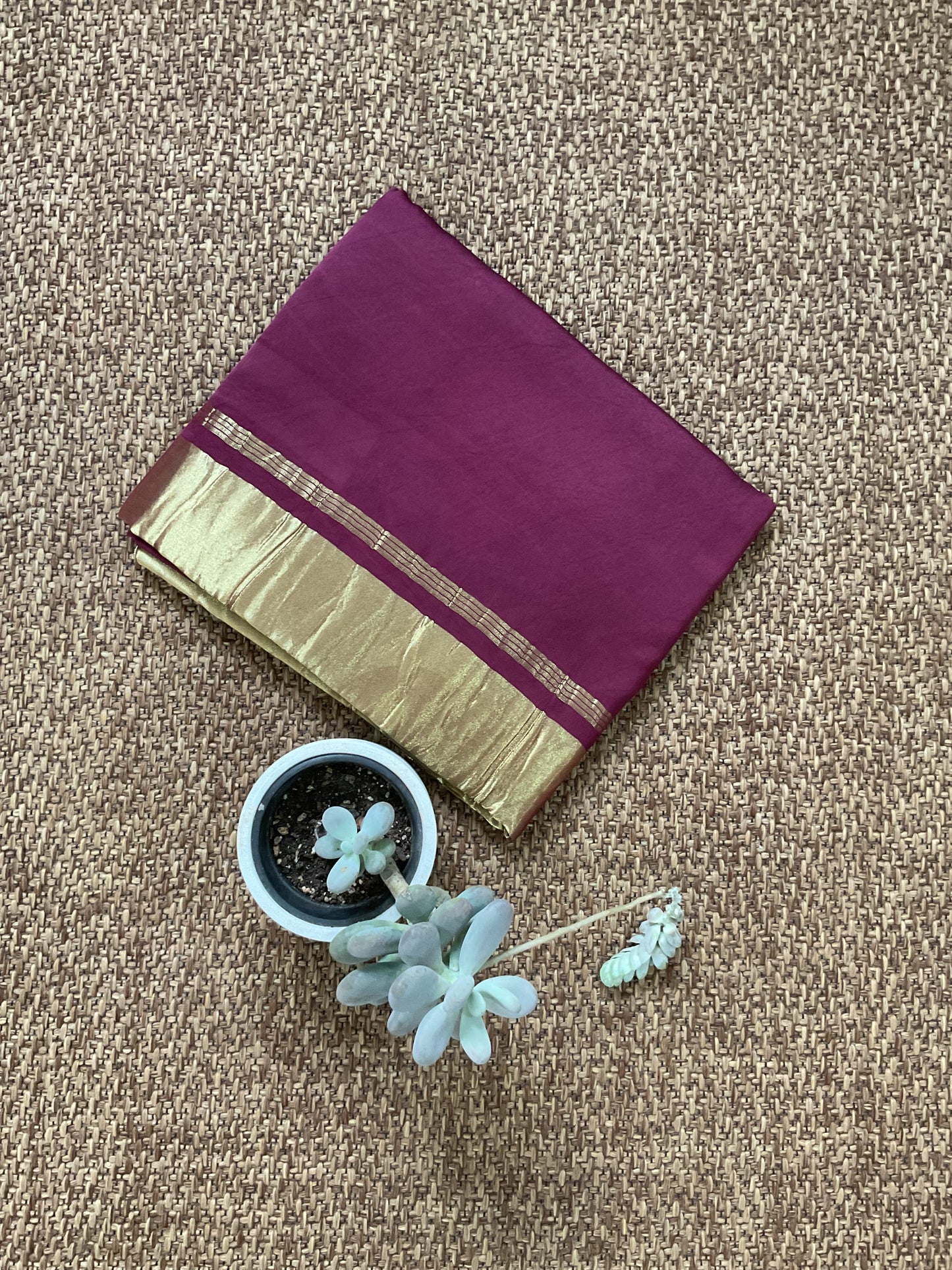 Gajji silk saree(wine purple)