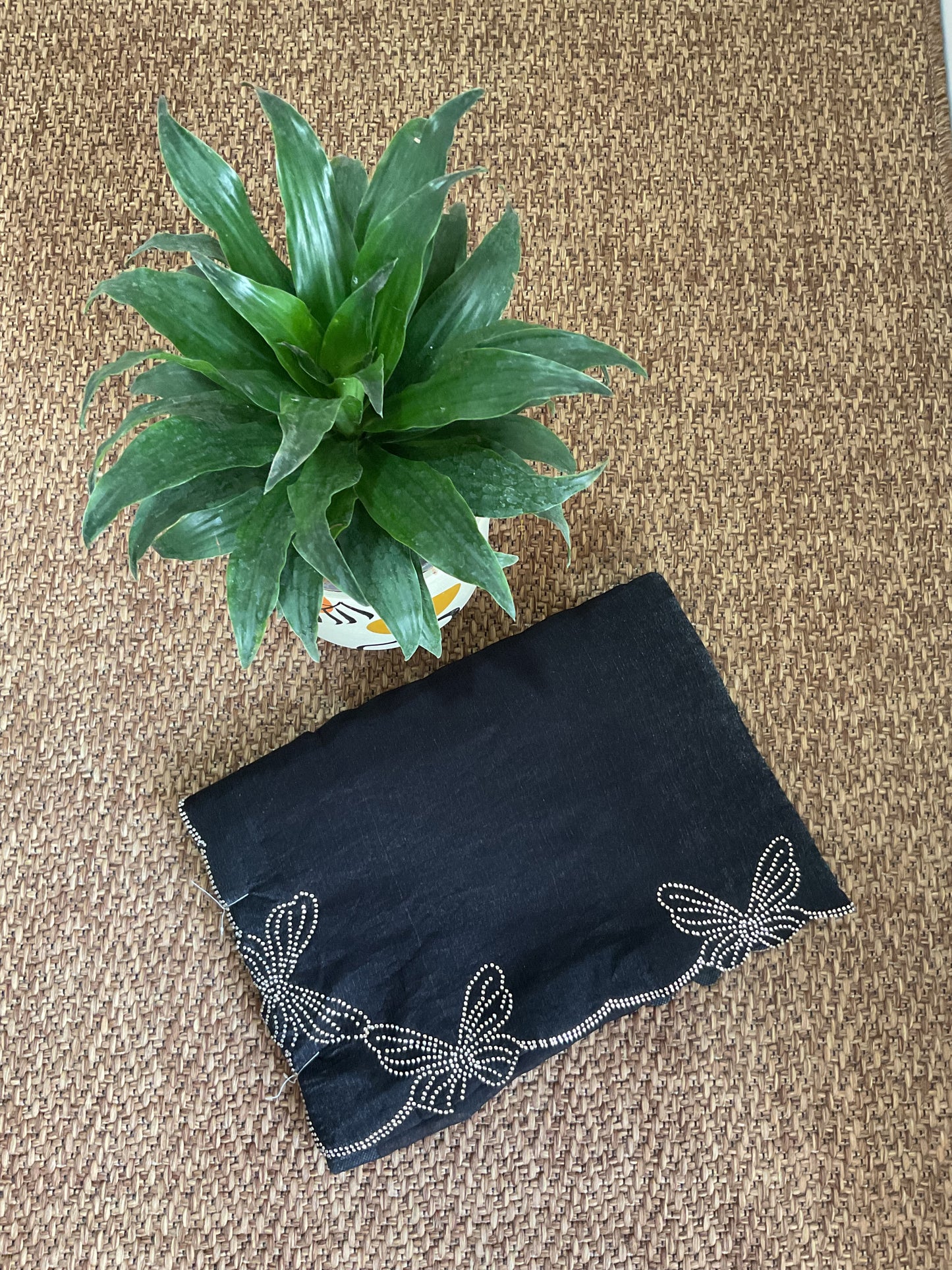 Space silk Butterfly saree(Black)