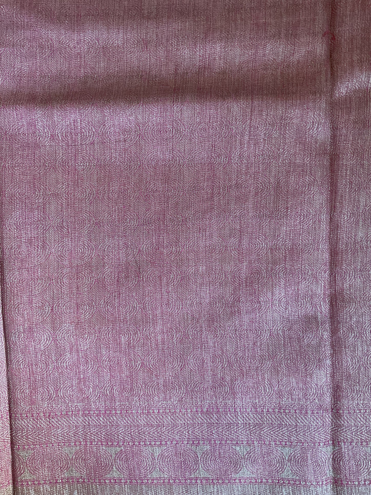 Tussar saree with Pink border (charcoal grey)