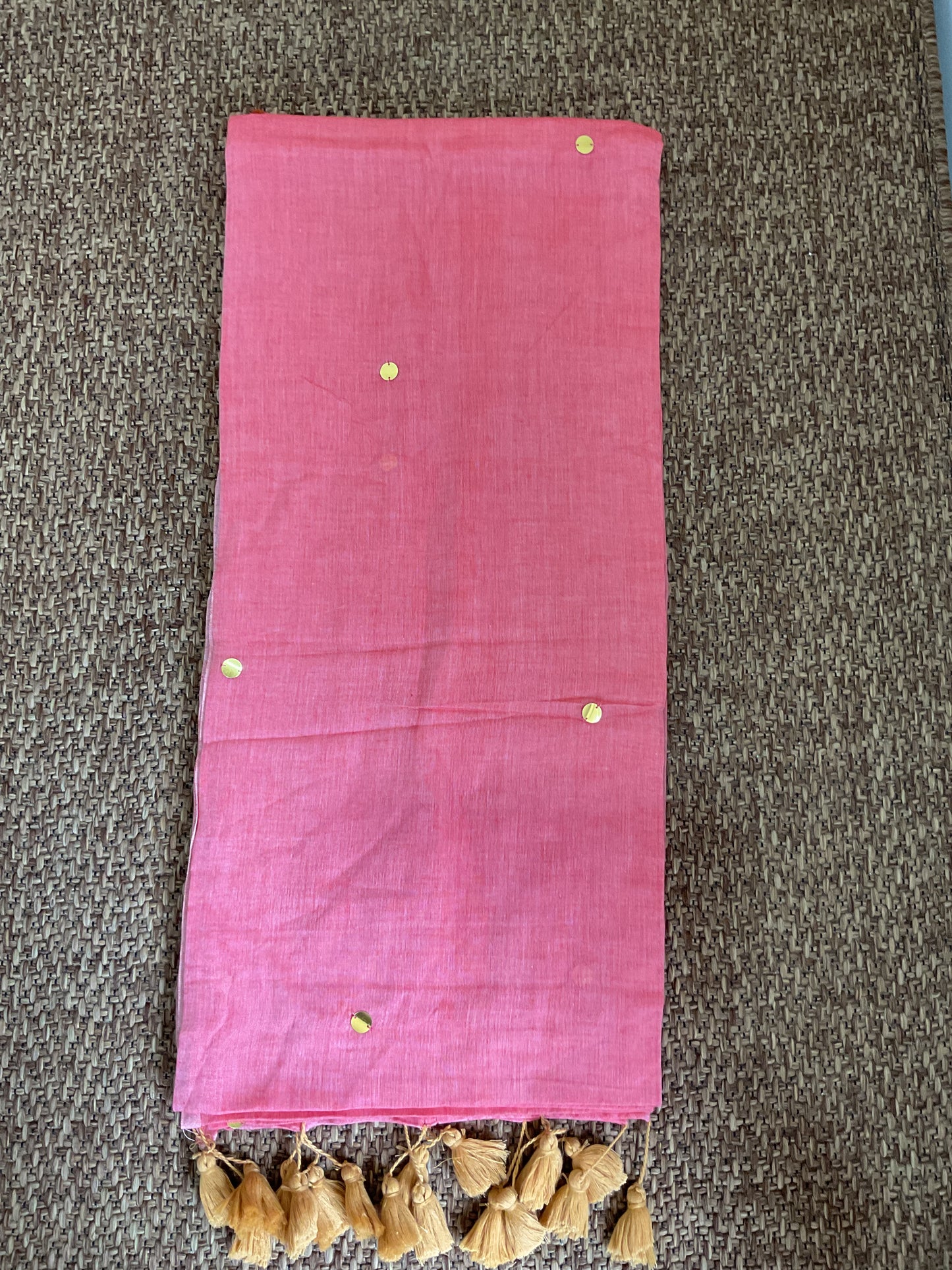 Gini Mul cotton saree(Candy Pink)