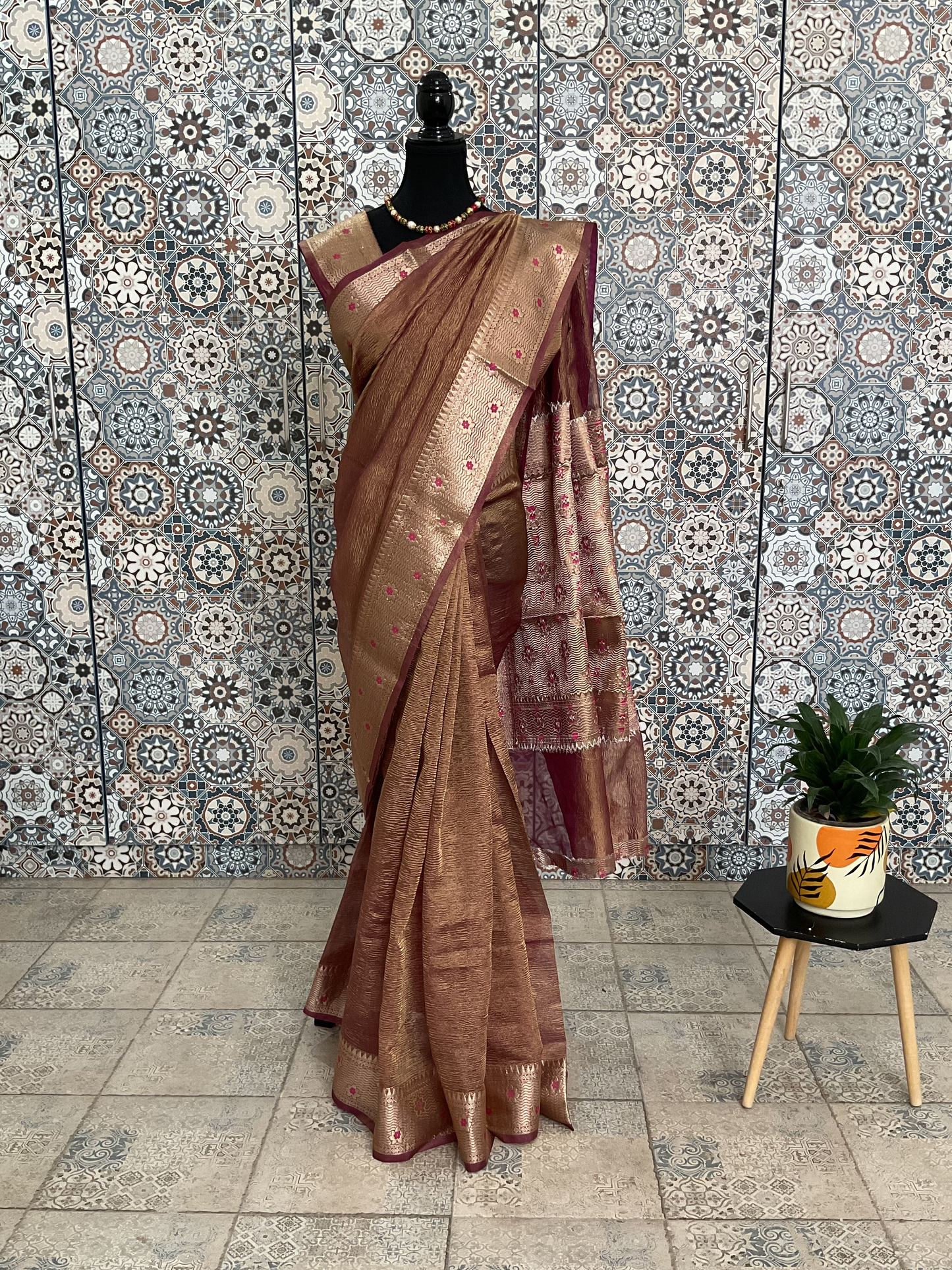 Crush Tissue saree