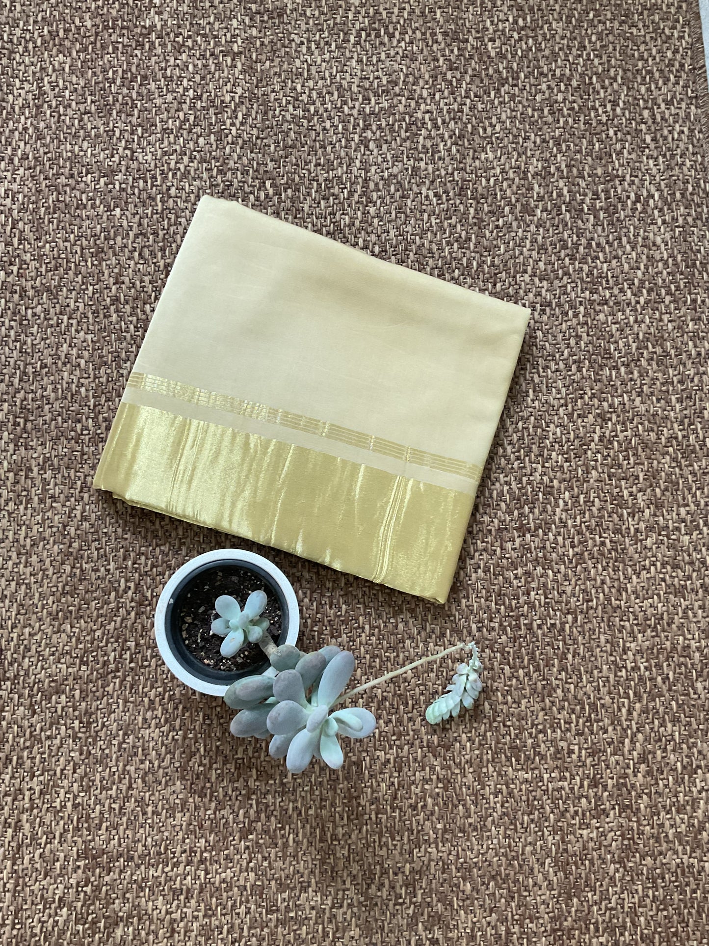 Gajji Silk saree(Cream)