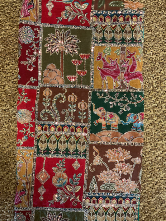 Aari heavy embroidery blouse fabric