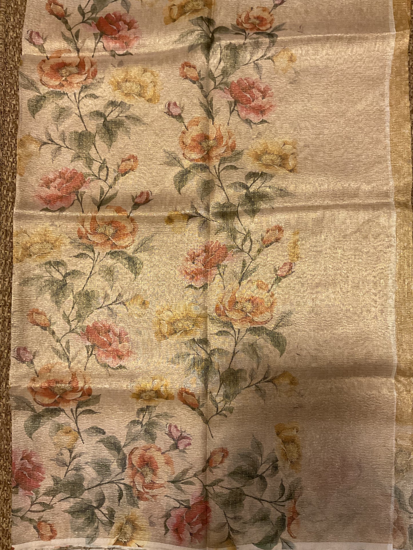 Fancy Tissue crush saree