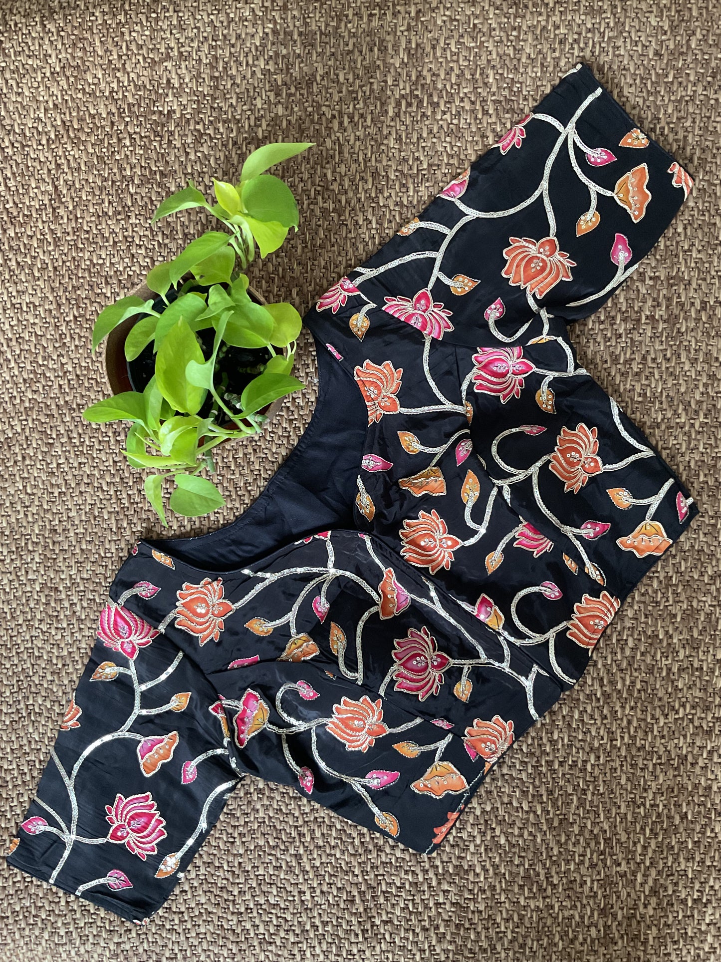 Black Crepe blouse(stitched)