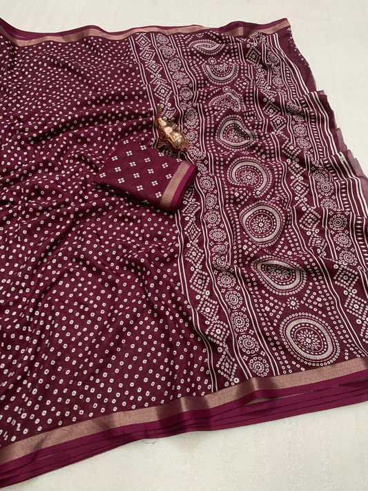 Maroon dola saree