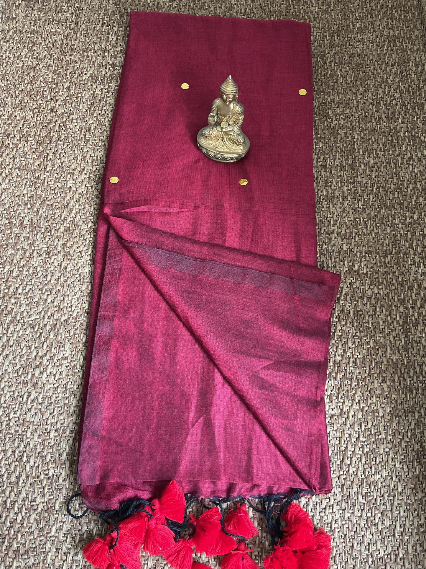 Cotton Gini saree(maroon)
