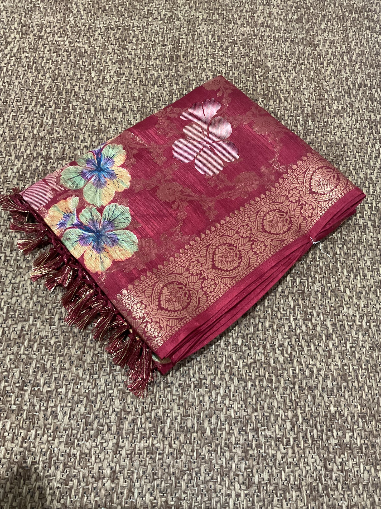 Fancy Floral Zari Weaving Saree | Elegant Festive Collection