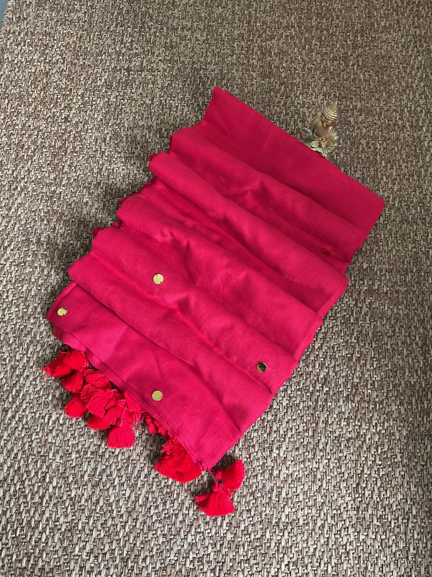 Cotton Gini saree(Red)