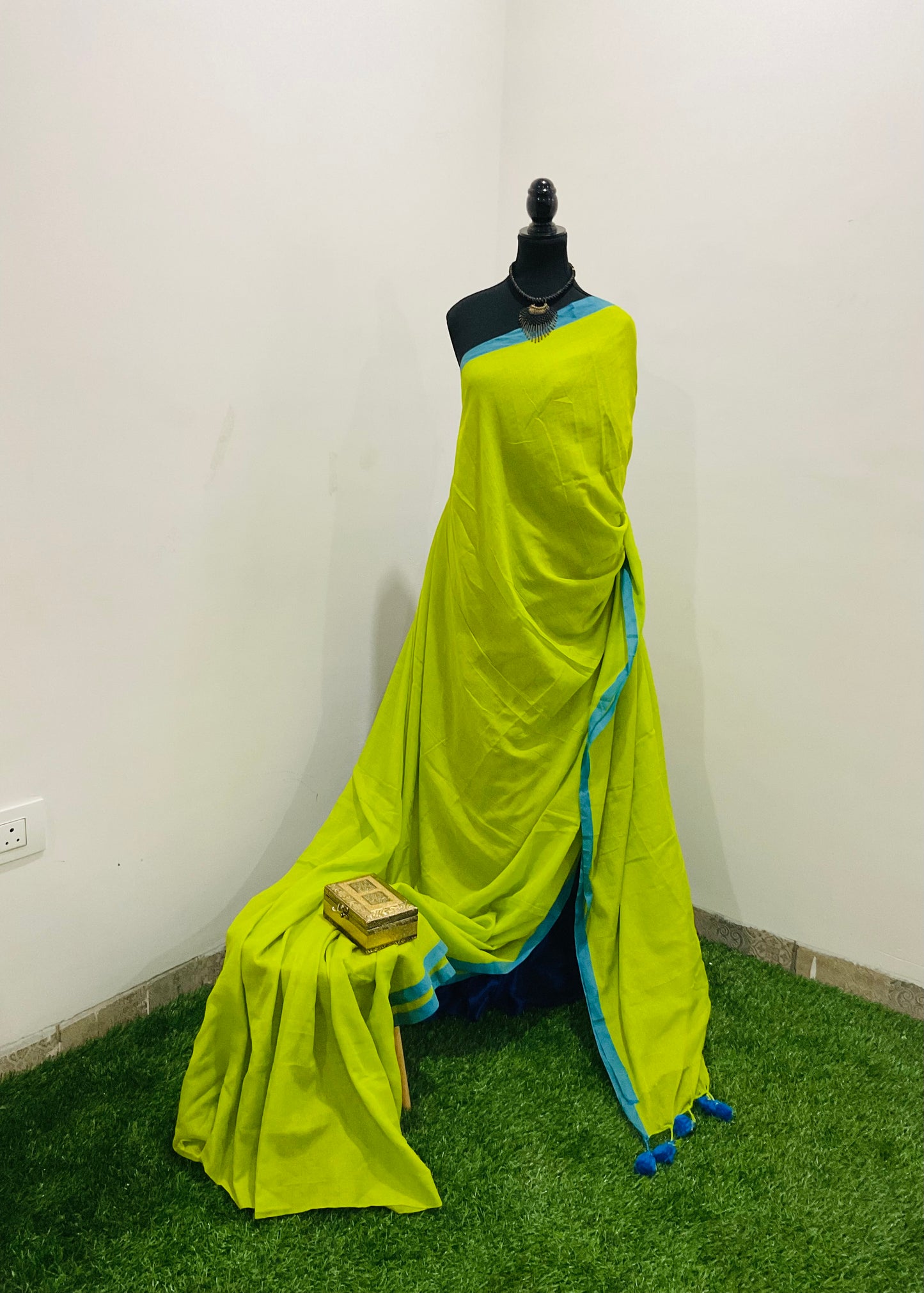 Mul cotton saree( Green)