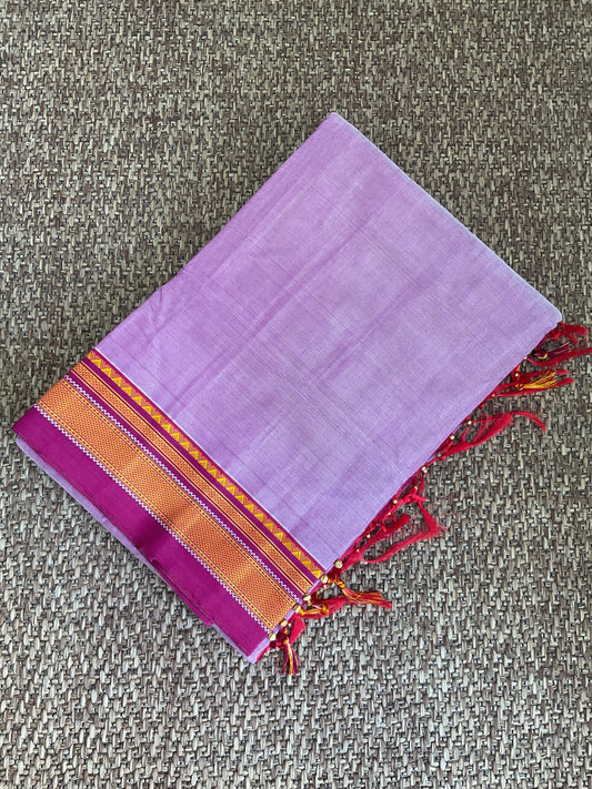 Viscose Cotton Ilkal Saree – Lilac & Magenta