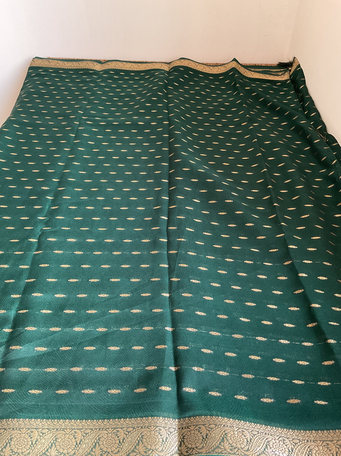 Walnut Silk Georgette saree(Green)