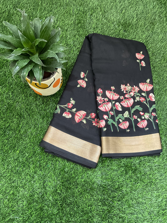 Ria Black chiffon saree
