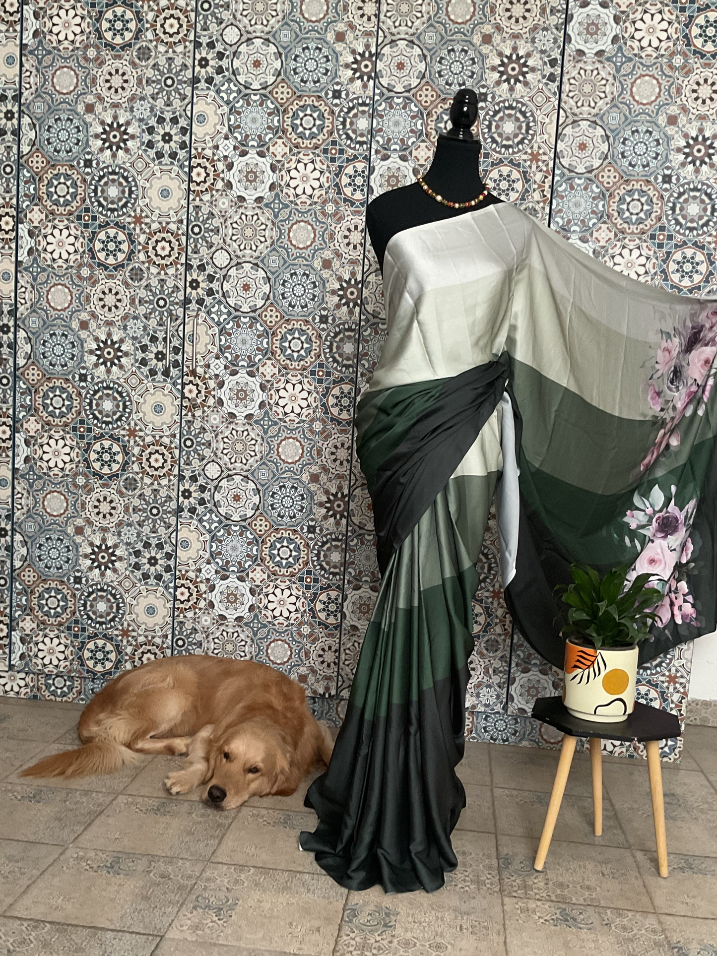 Designer satin saree(9006)