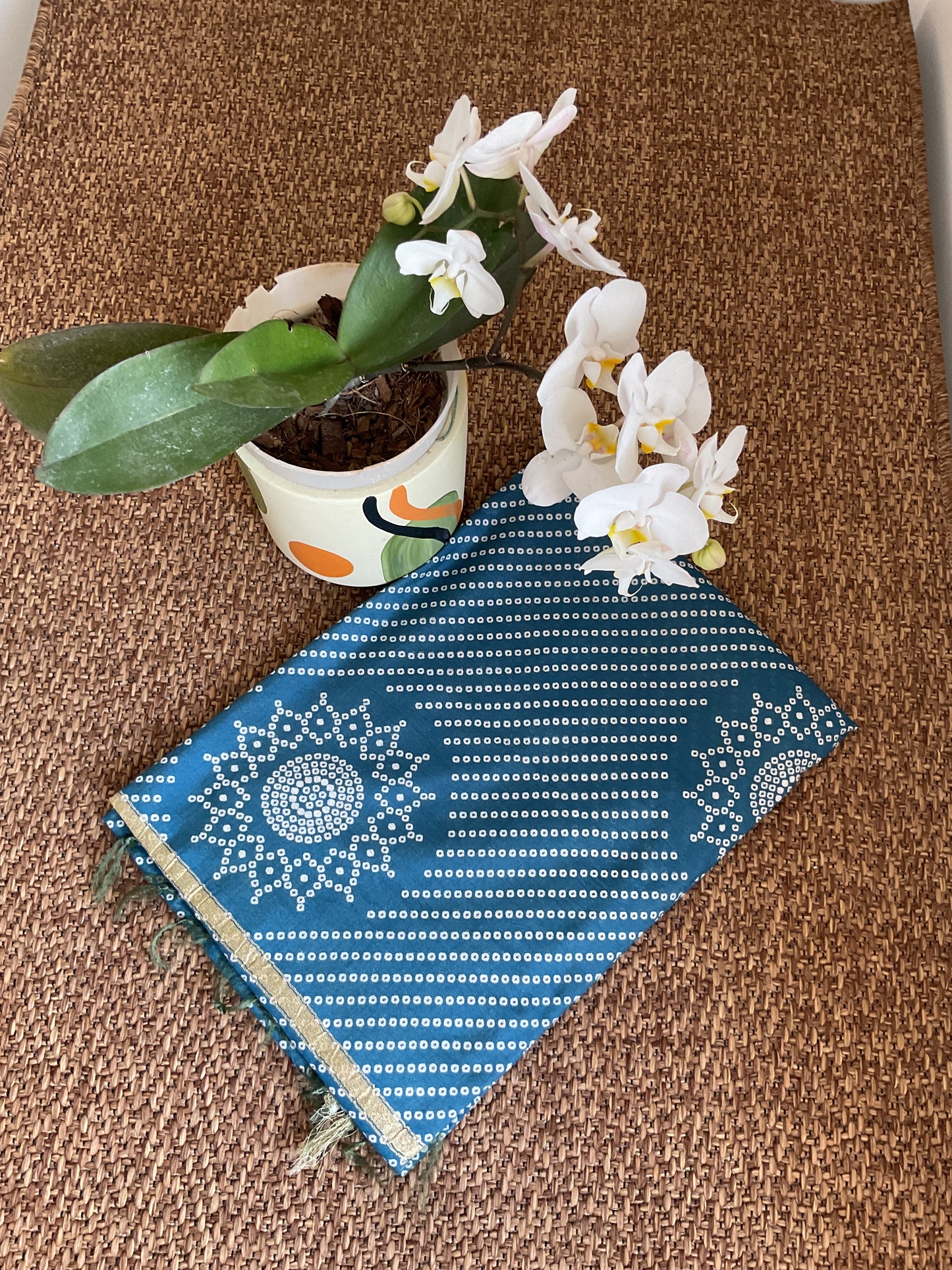 Soft cotton saree(Misty Blue)