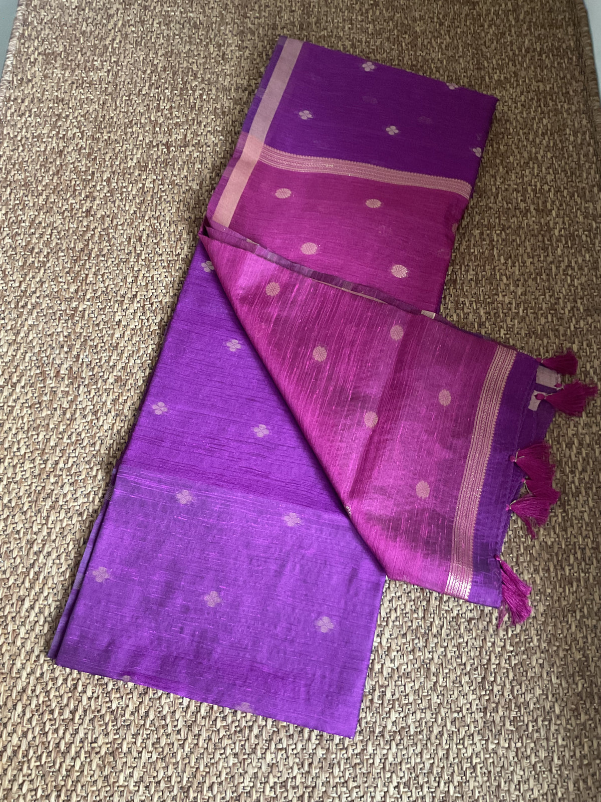 Maheshwari Cotton – Deep Wine with Antique Zari