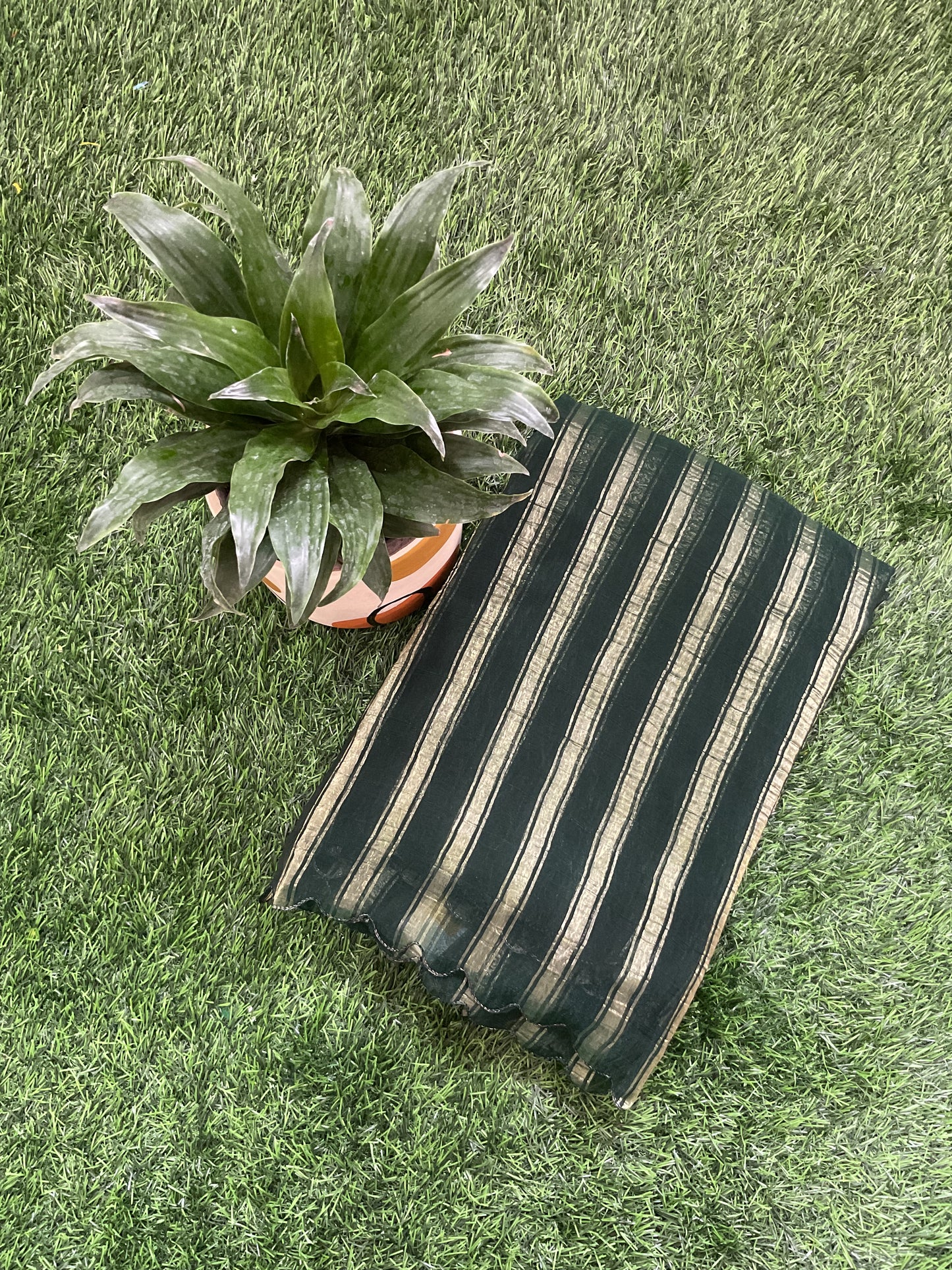 Organza Tissue saree(Green)