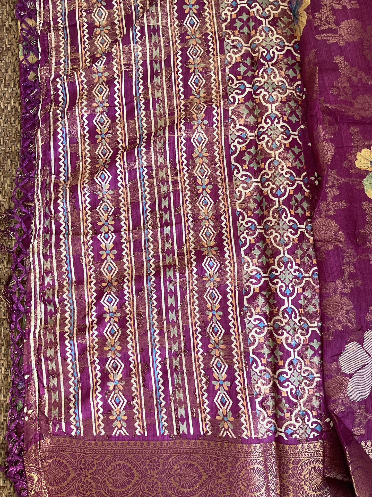 Fancy Floral Zari Weaving Saree