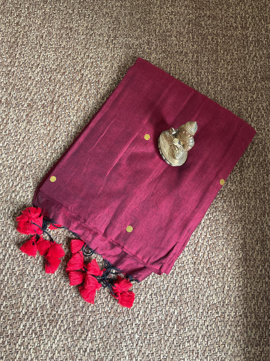 Cotton Gini saree(maroon)