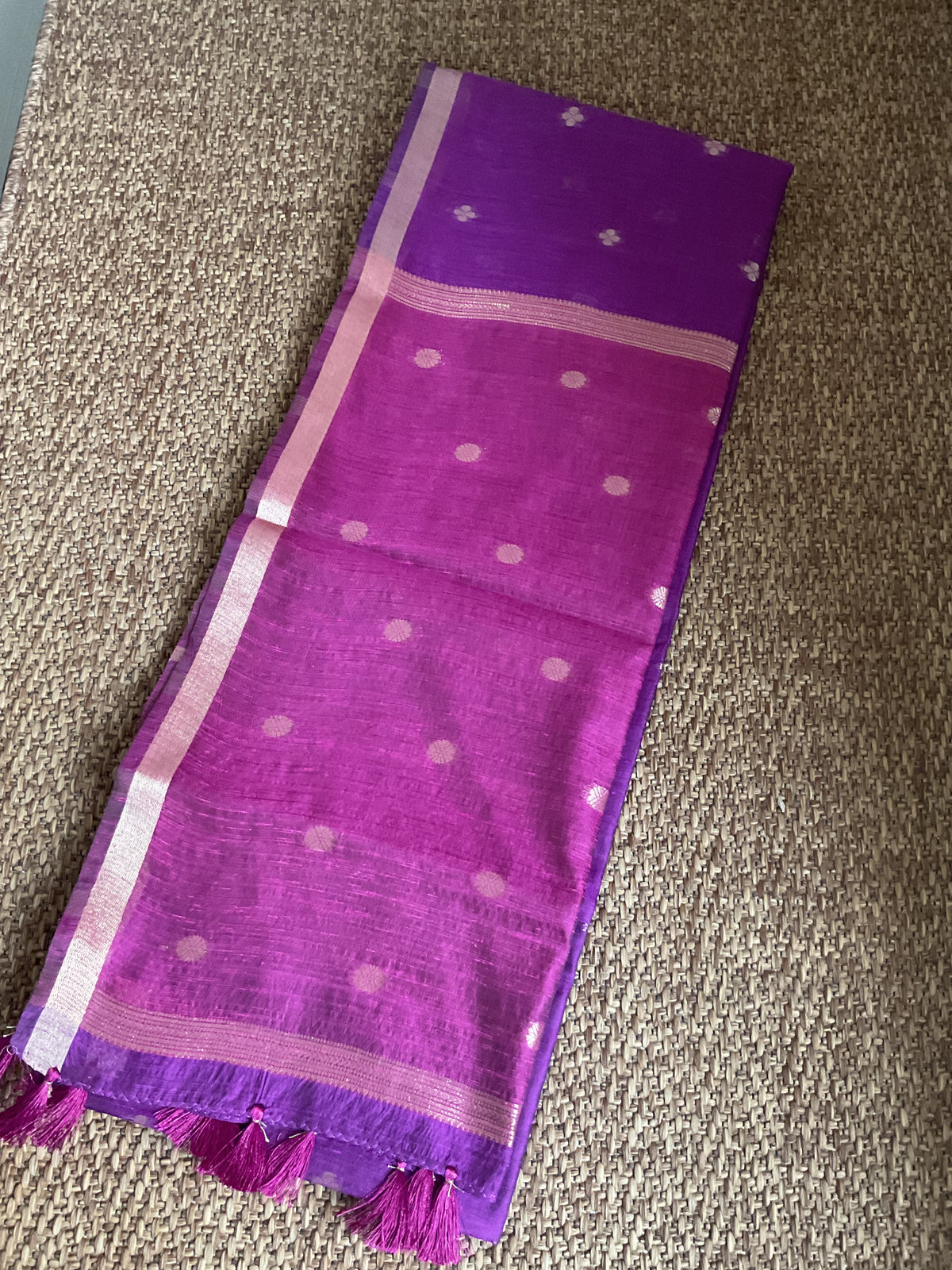 Maheshwari Cotton – Deep Wine with Antique Zari