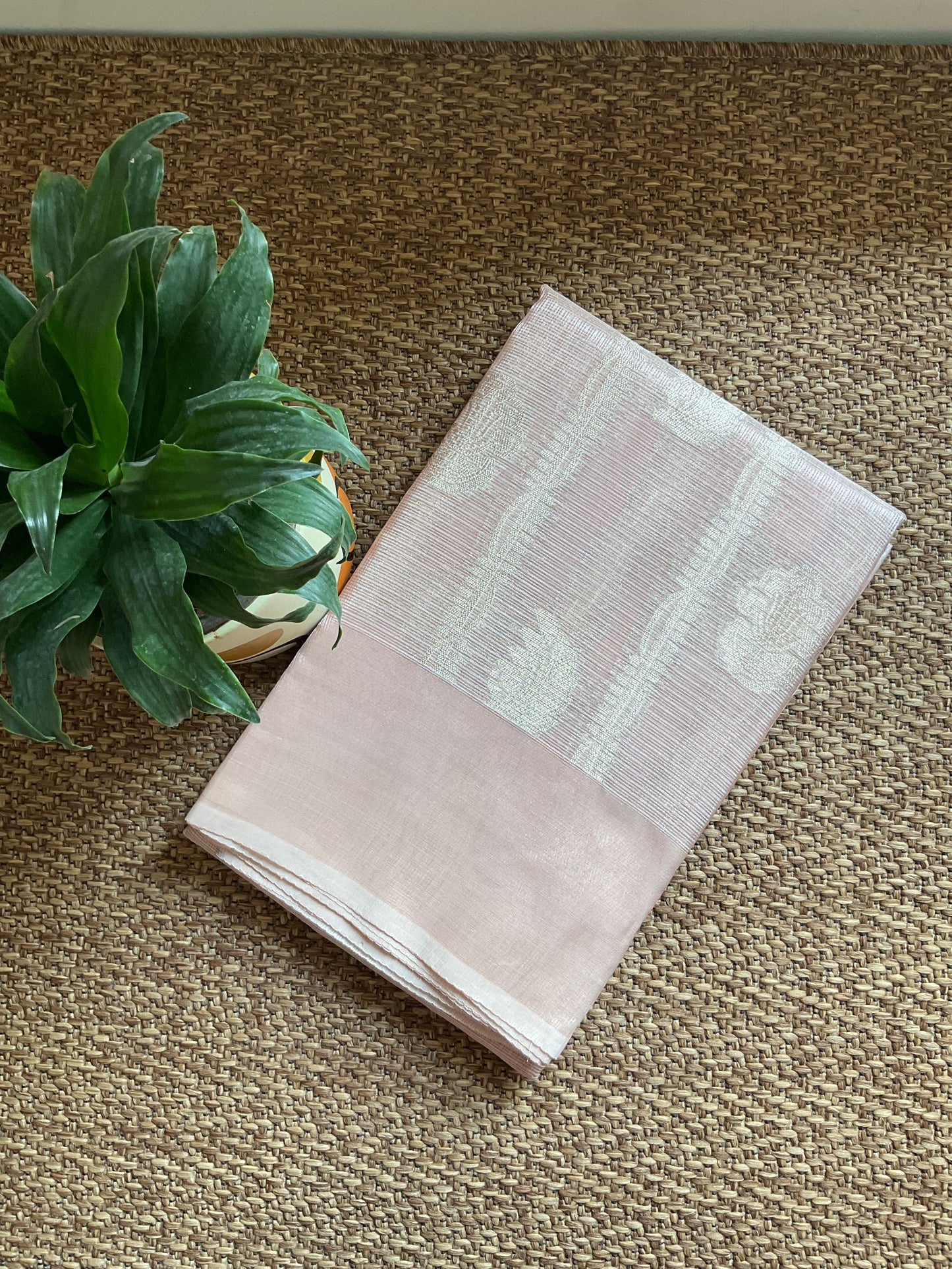 Kota Tissue Saree(Blush Rose pink)