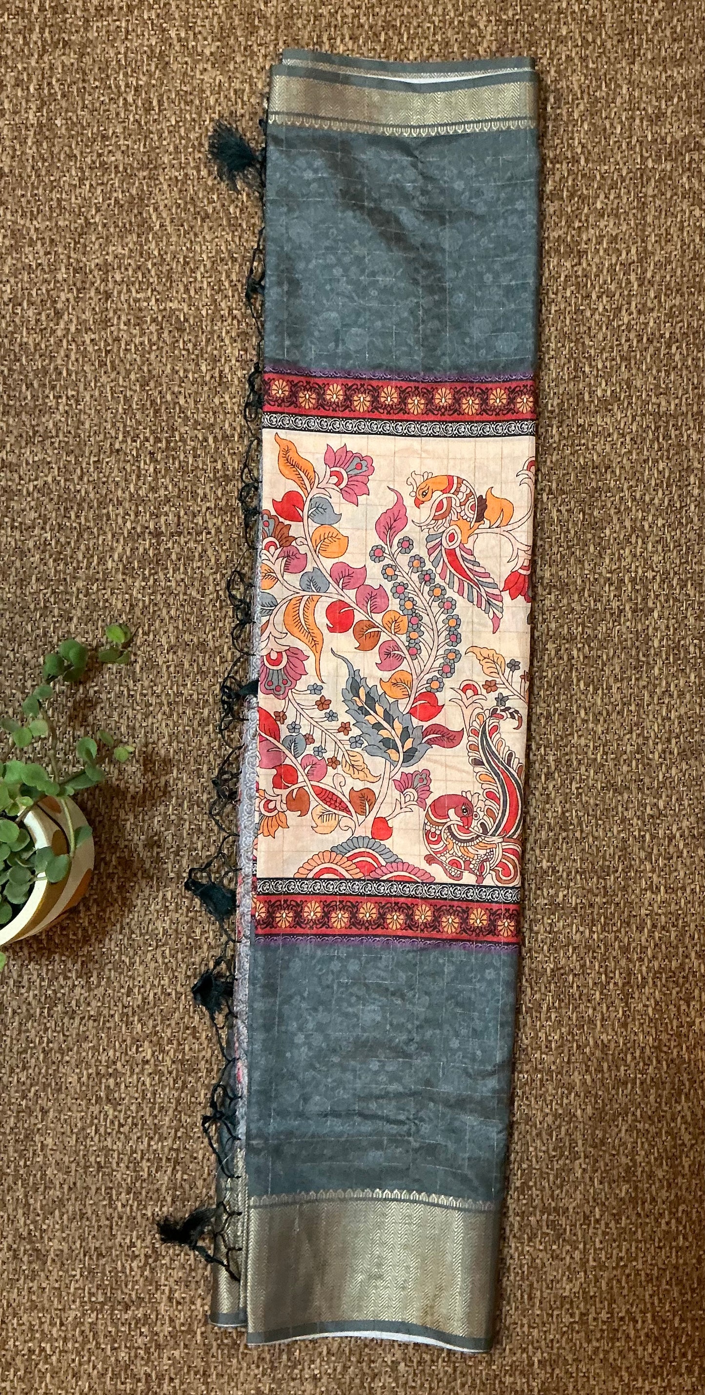 Fancy kalamkari saree