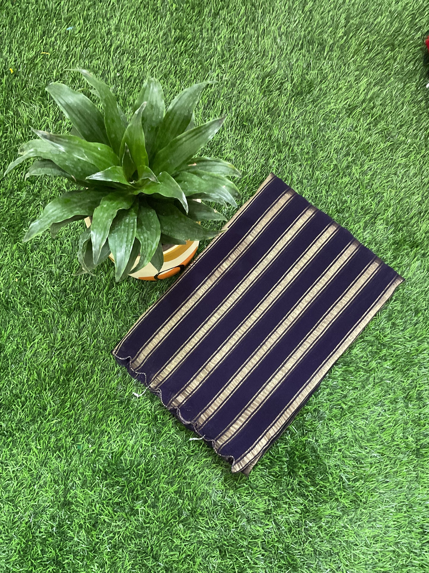 Organza Tissue saree(Navy blue)