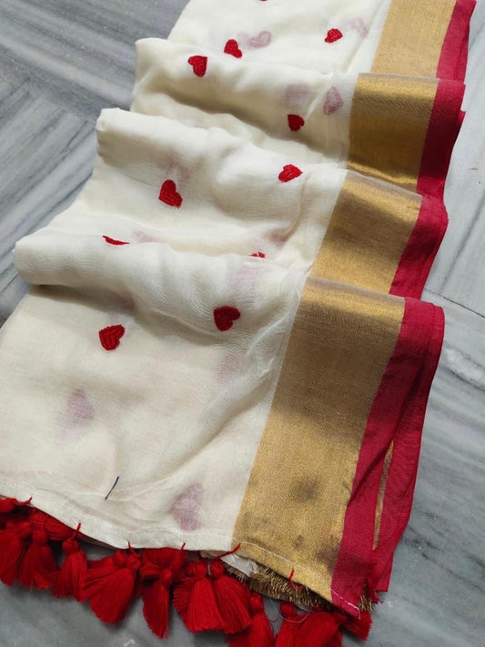 Mul cotton ❤️ saree(Red)