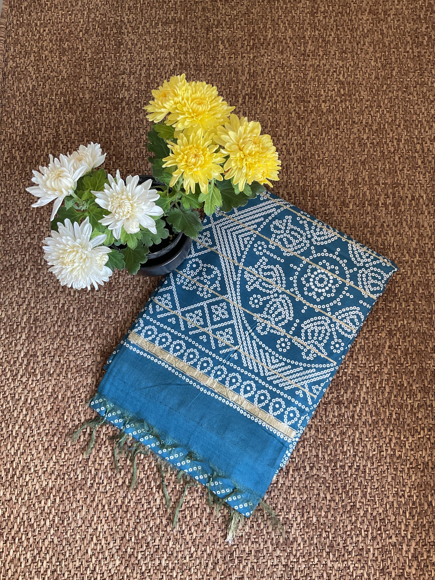 Soft cotton saree(Misty Blue)