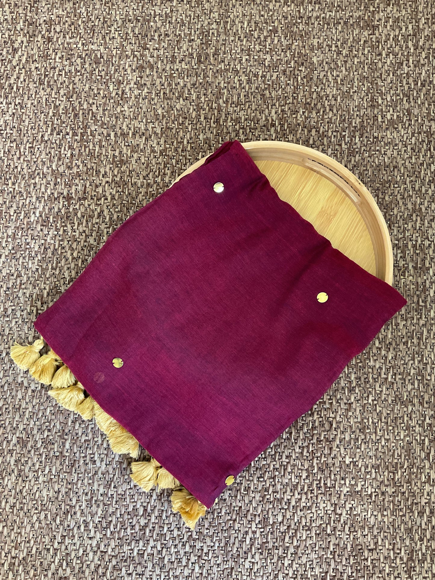 Gini Mul cotton saree(wine blossom)