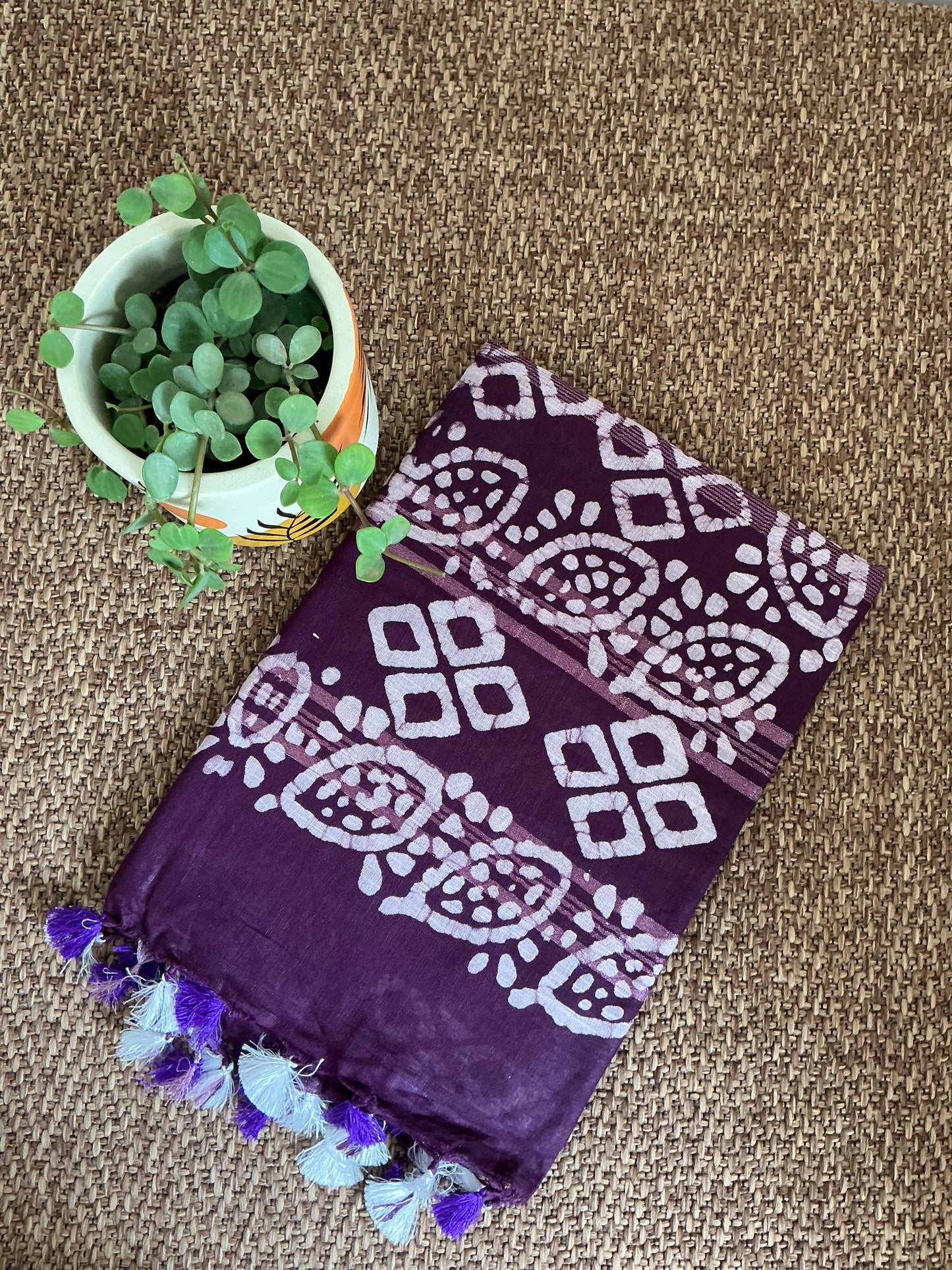 Purple Cotton saree