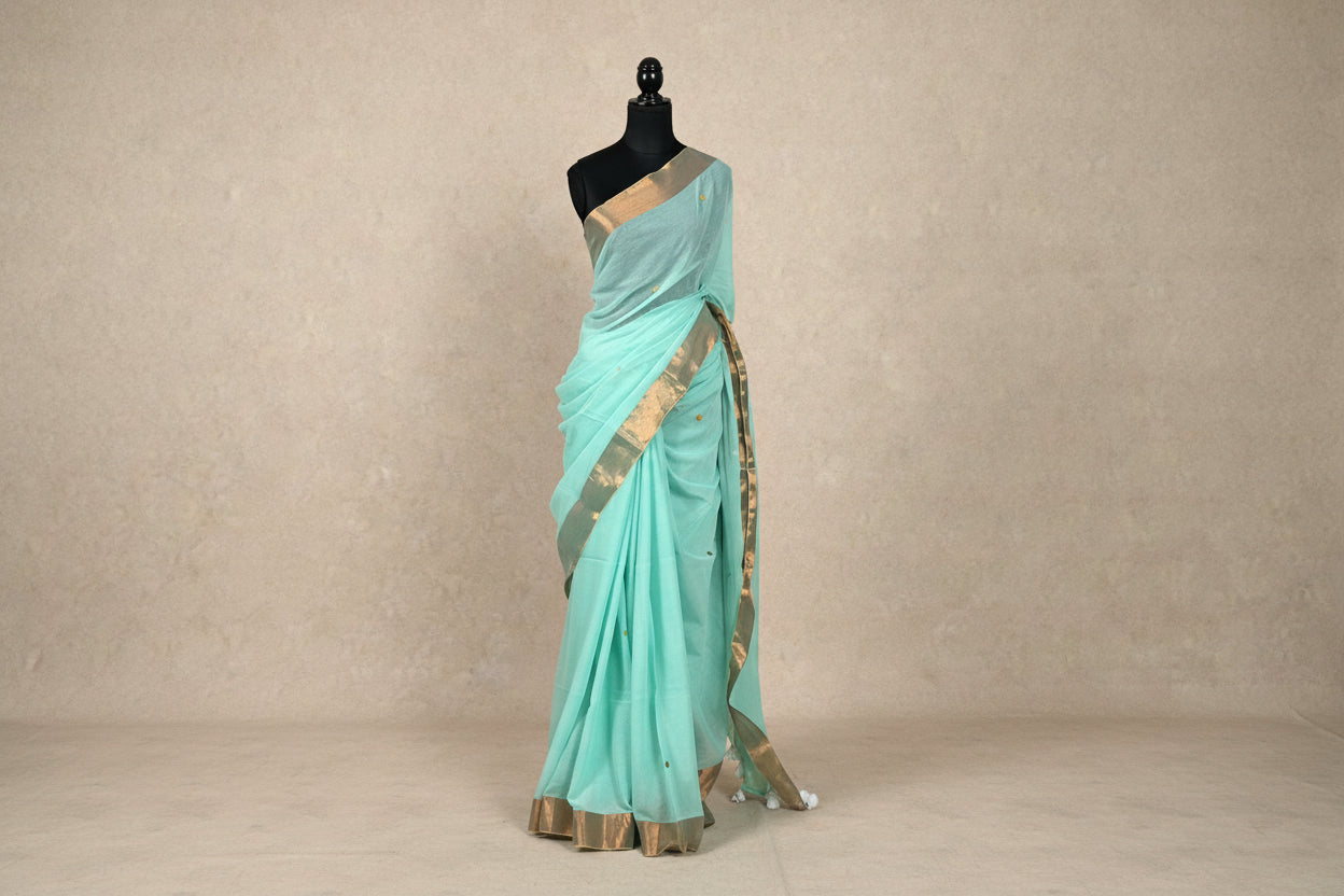 Gini Mul cotton(Aqua blue)