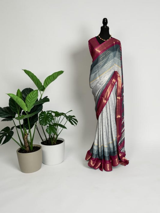 Indrani Silk chiffon saree(001)