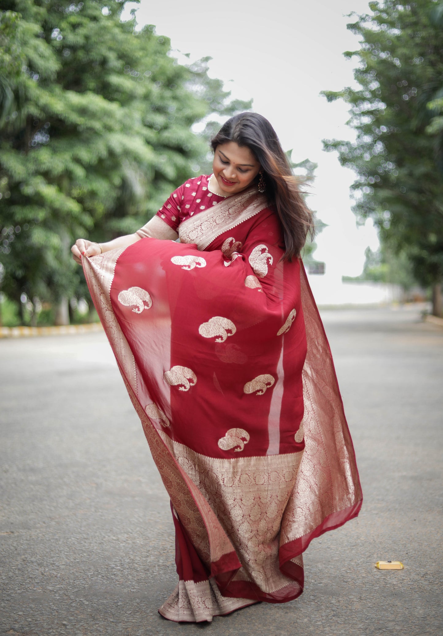 Banarasi  georgette saree(Maroon)