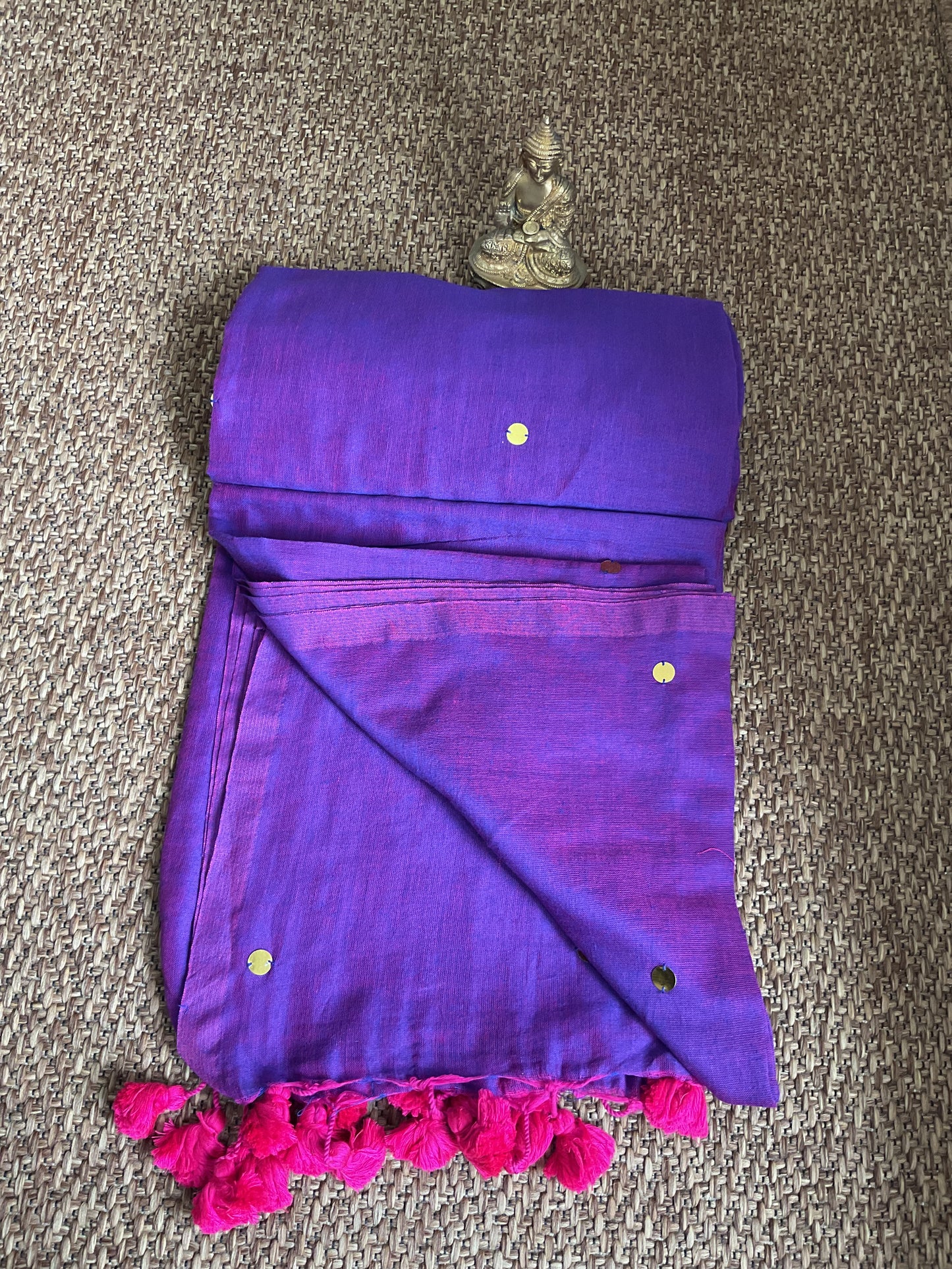 Cotton Gini saree(Purple)