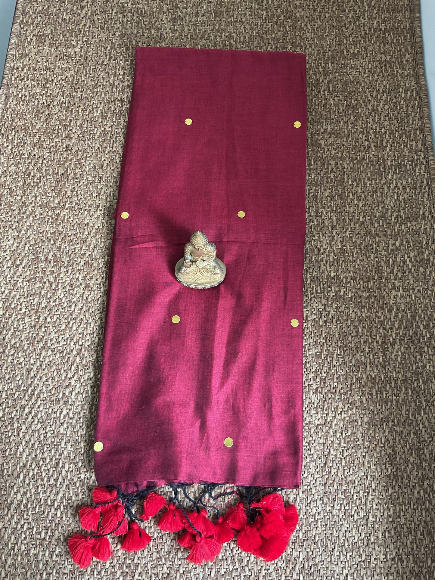 Cotton Gini saree(maroon)