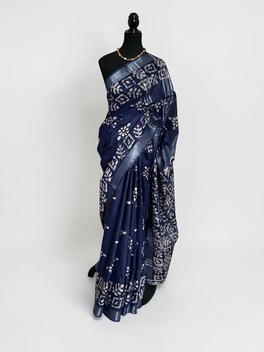 Cotton saree(Blue)
