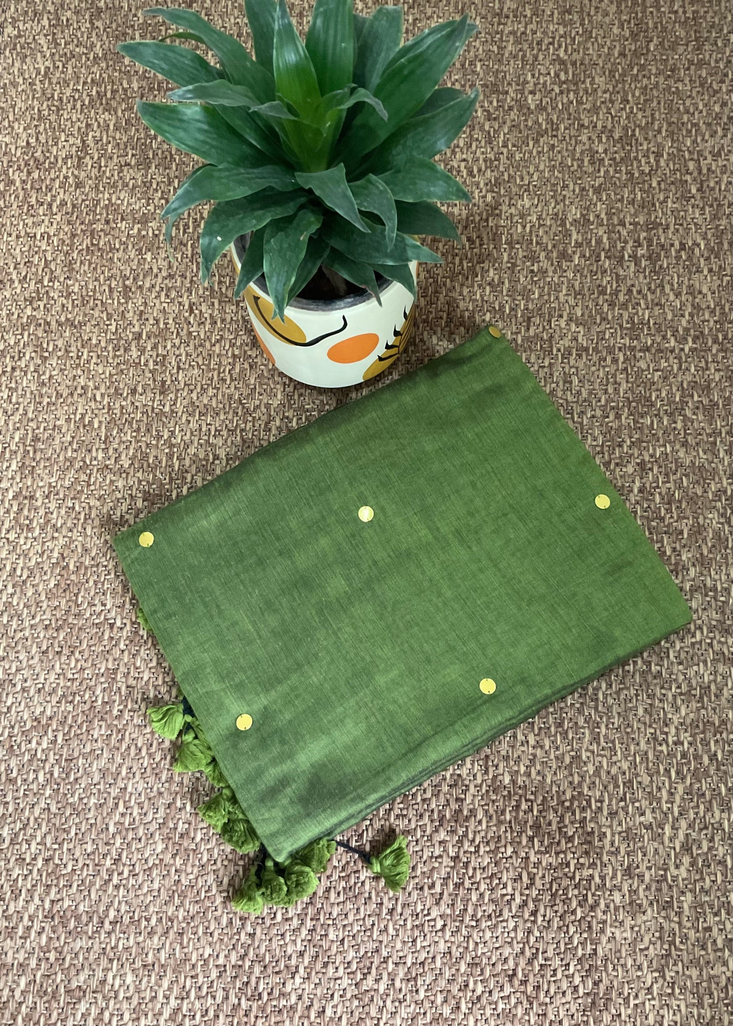 Cotton Gini saree(Green)