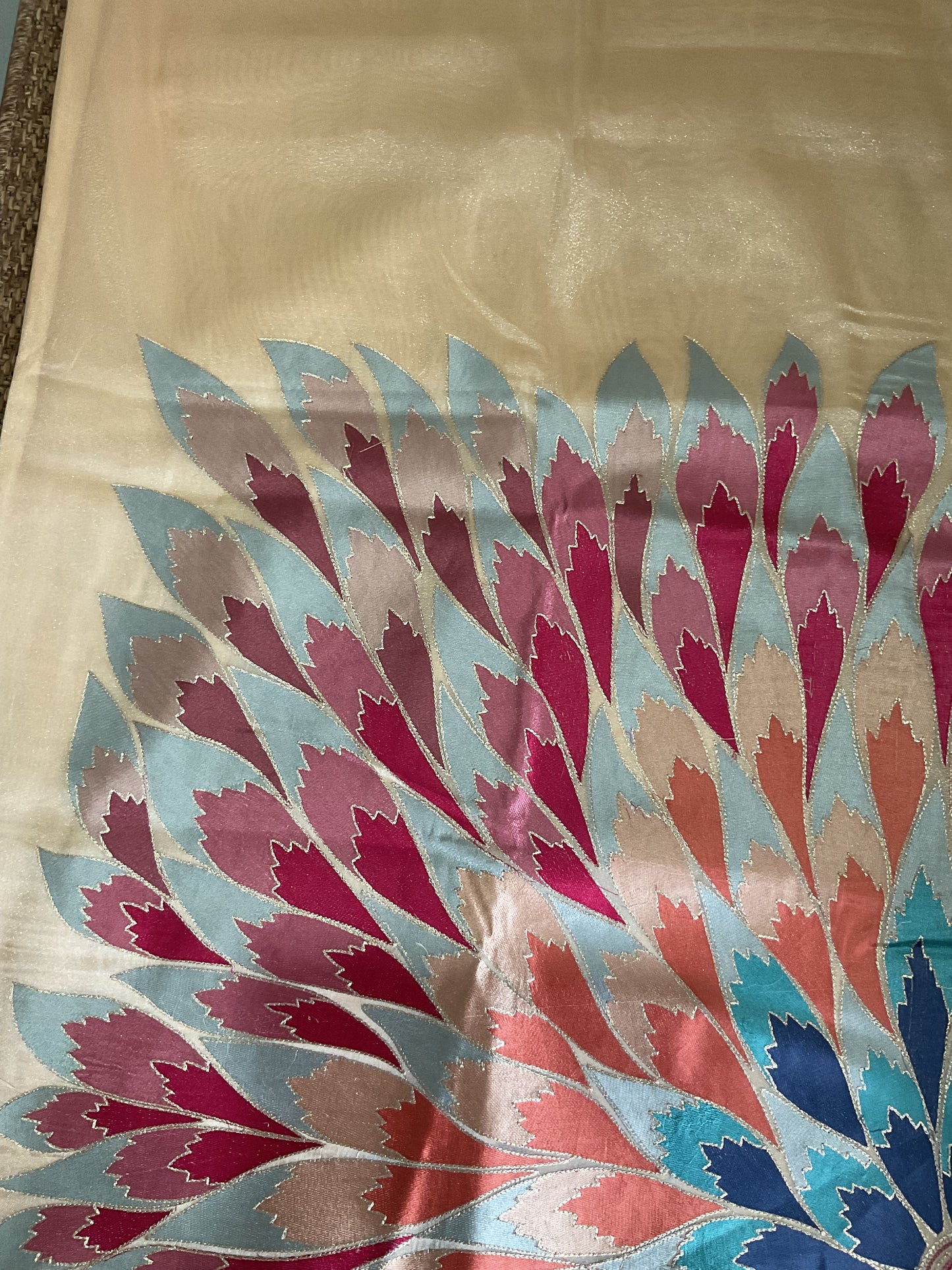 Designer embroidered organza saree(Ivory)