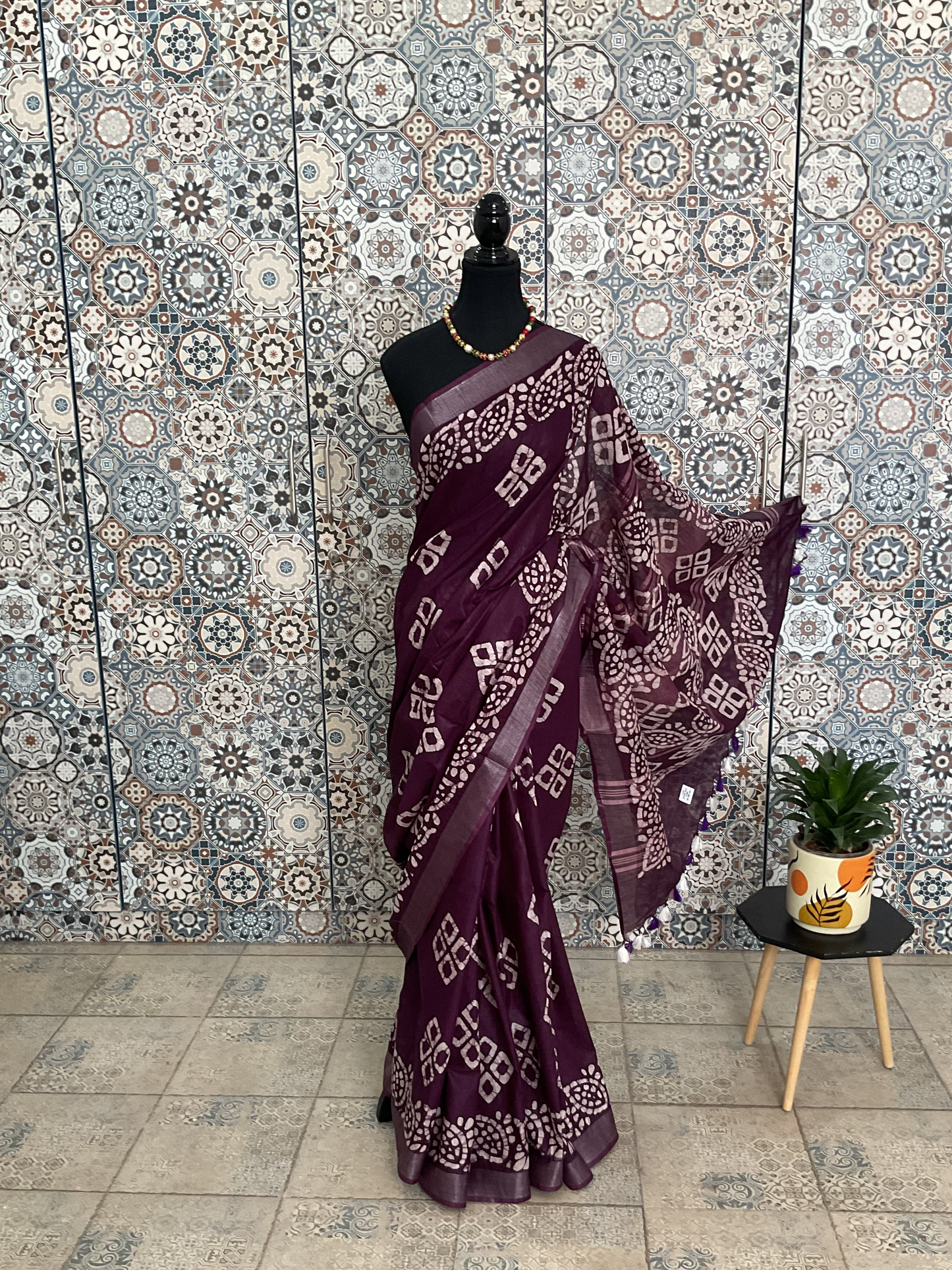 Purple Cotton saree